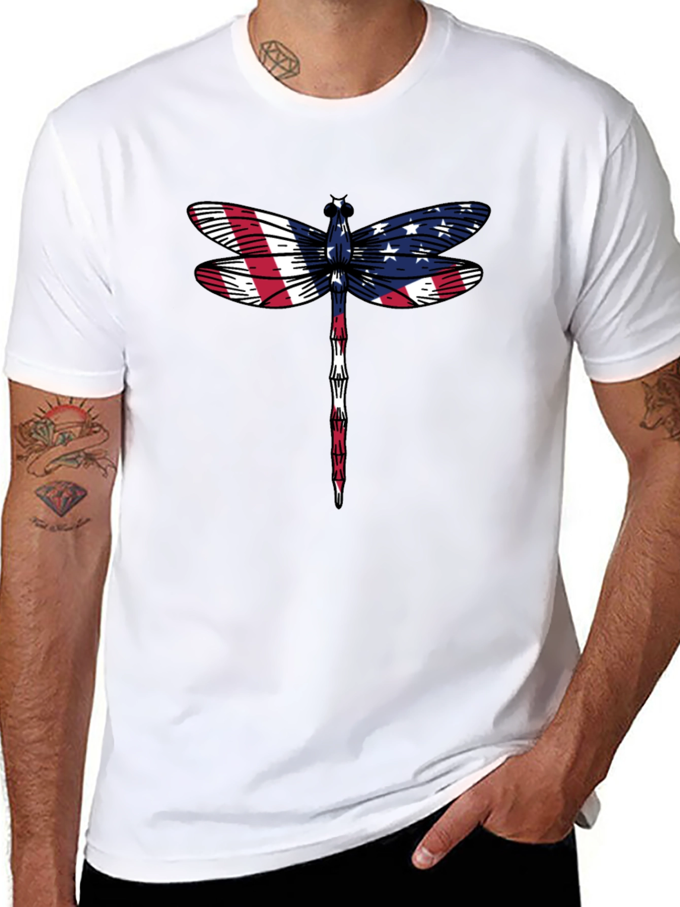 American Flag Dragonfly Graphic Tee