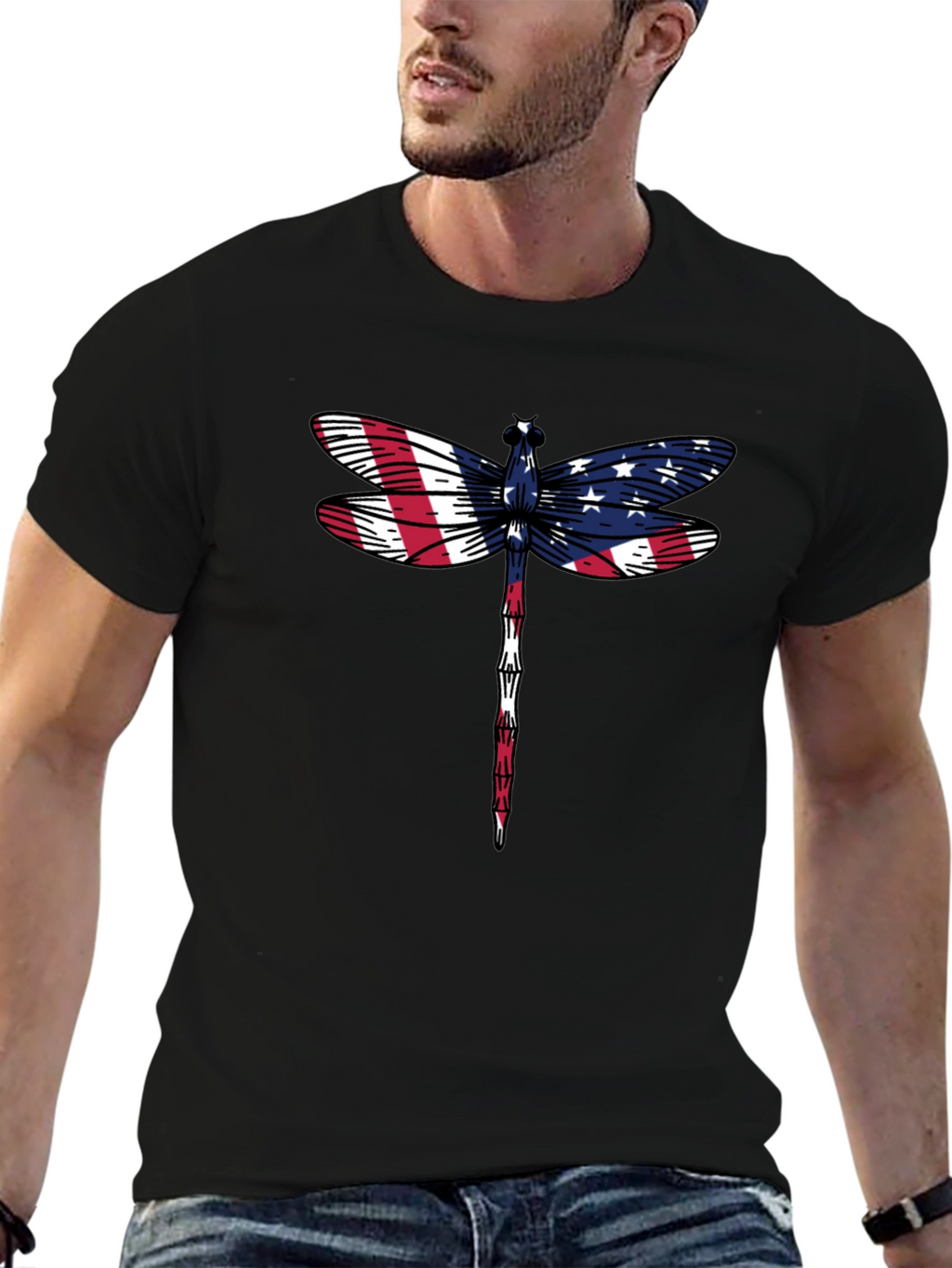 American Flag Dragonfly Graphic Tee