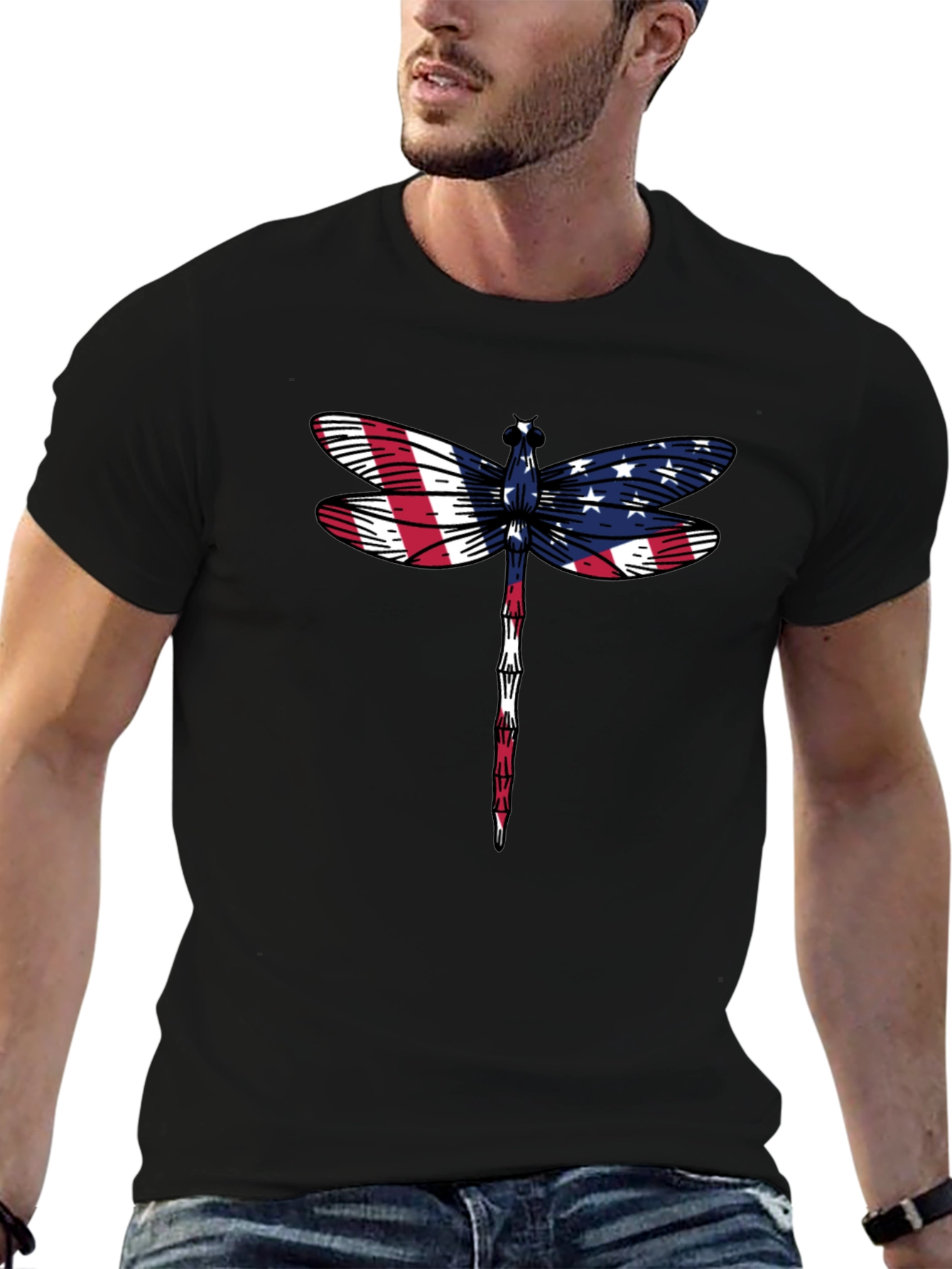 American Flag Dragonfly Graphic Tee