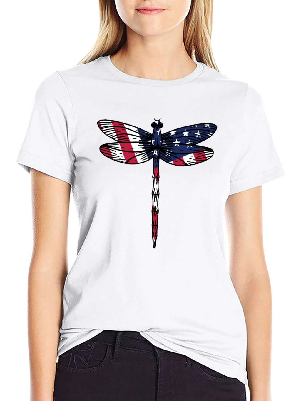 American Flag Dragonfly Graphic Tee