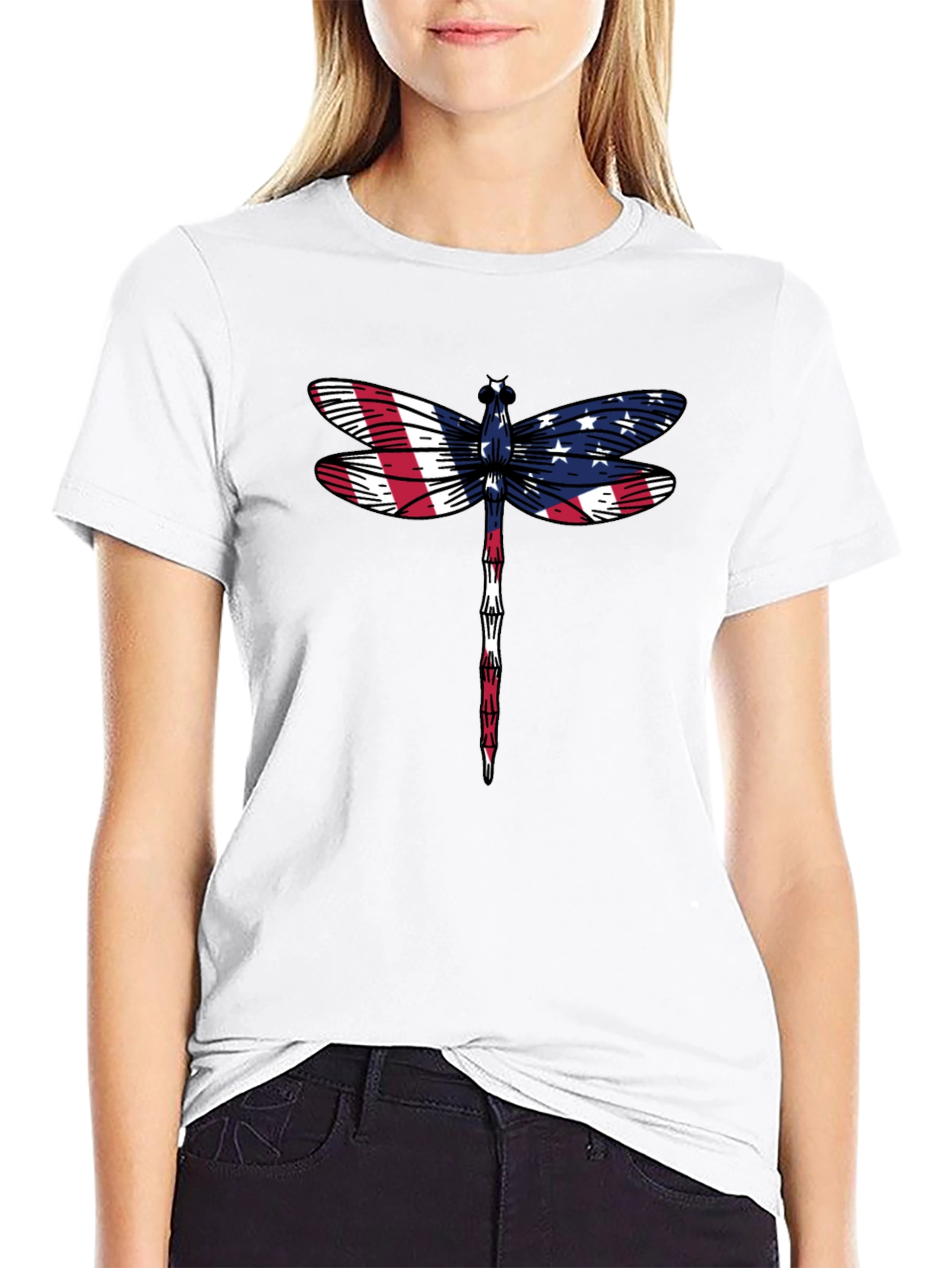 American Flag Dragonfly Graphic Tee