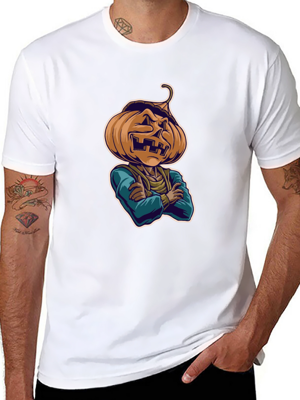 Spooky Pumpkin Head T-Shirt - Halloween Style