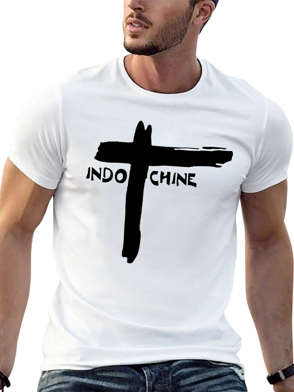 Indochine Band Graphic Tee - Black Cotton T-Shirt