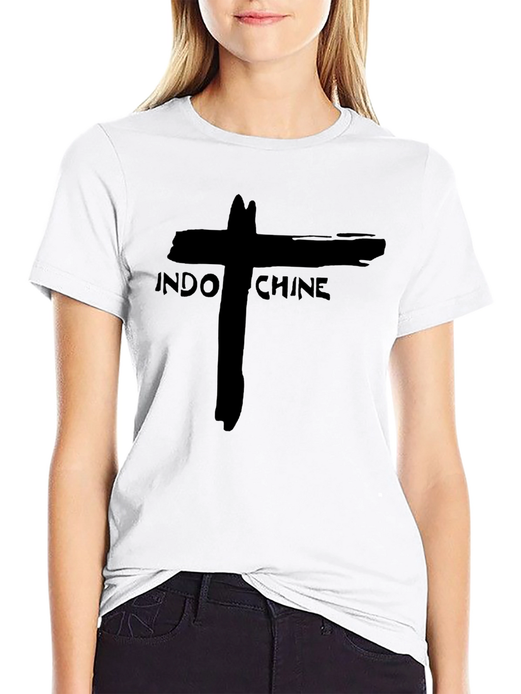 Indochine Band Graphic Tee - Black Cotton T-Shirt