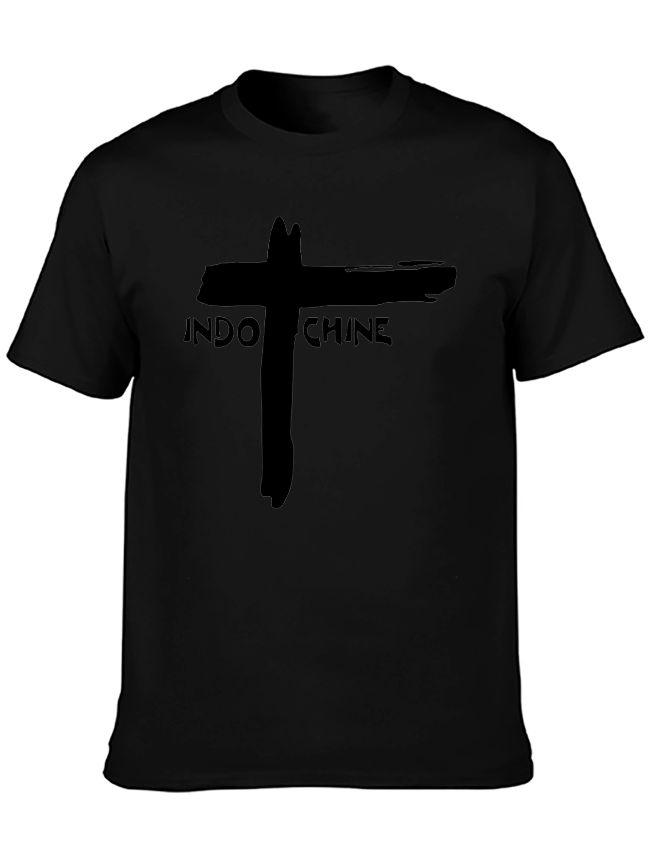 Indochine Band Graphic Tee - Black Cotton T-Shirt