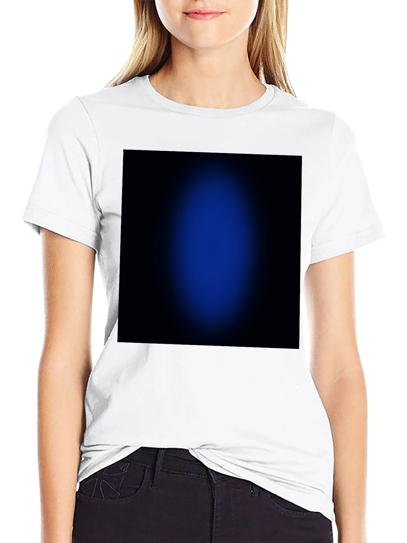 Black T-Shirt with Abstract Blue Design