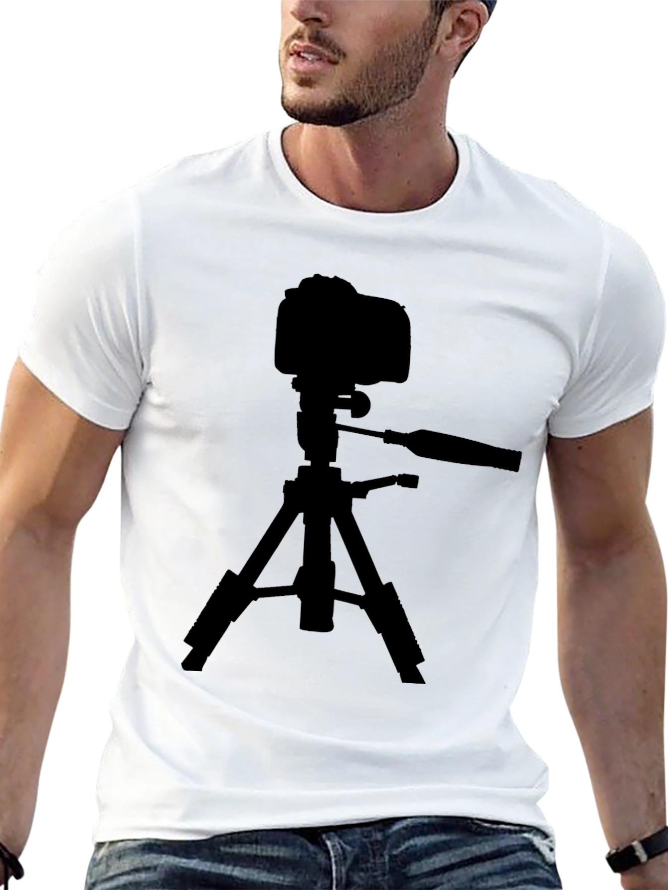Camera on Tripod Graphic Tee - Photography Lover Shirt