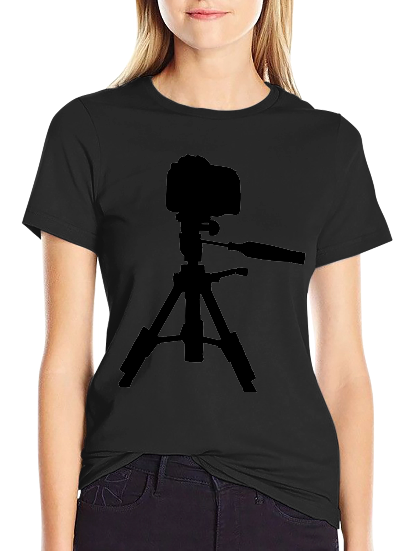 Camera on Tripod Graphic Tee - Photography Lover Shirt