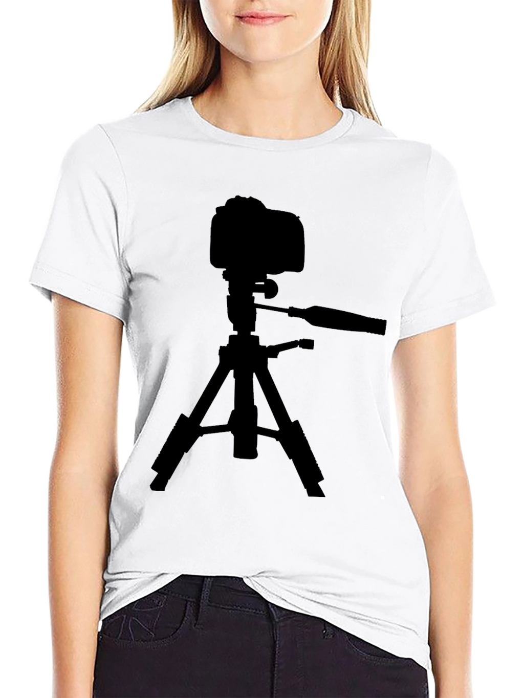 Camera on Tripod Graphic Tee - Photography Lover Shirt
