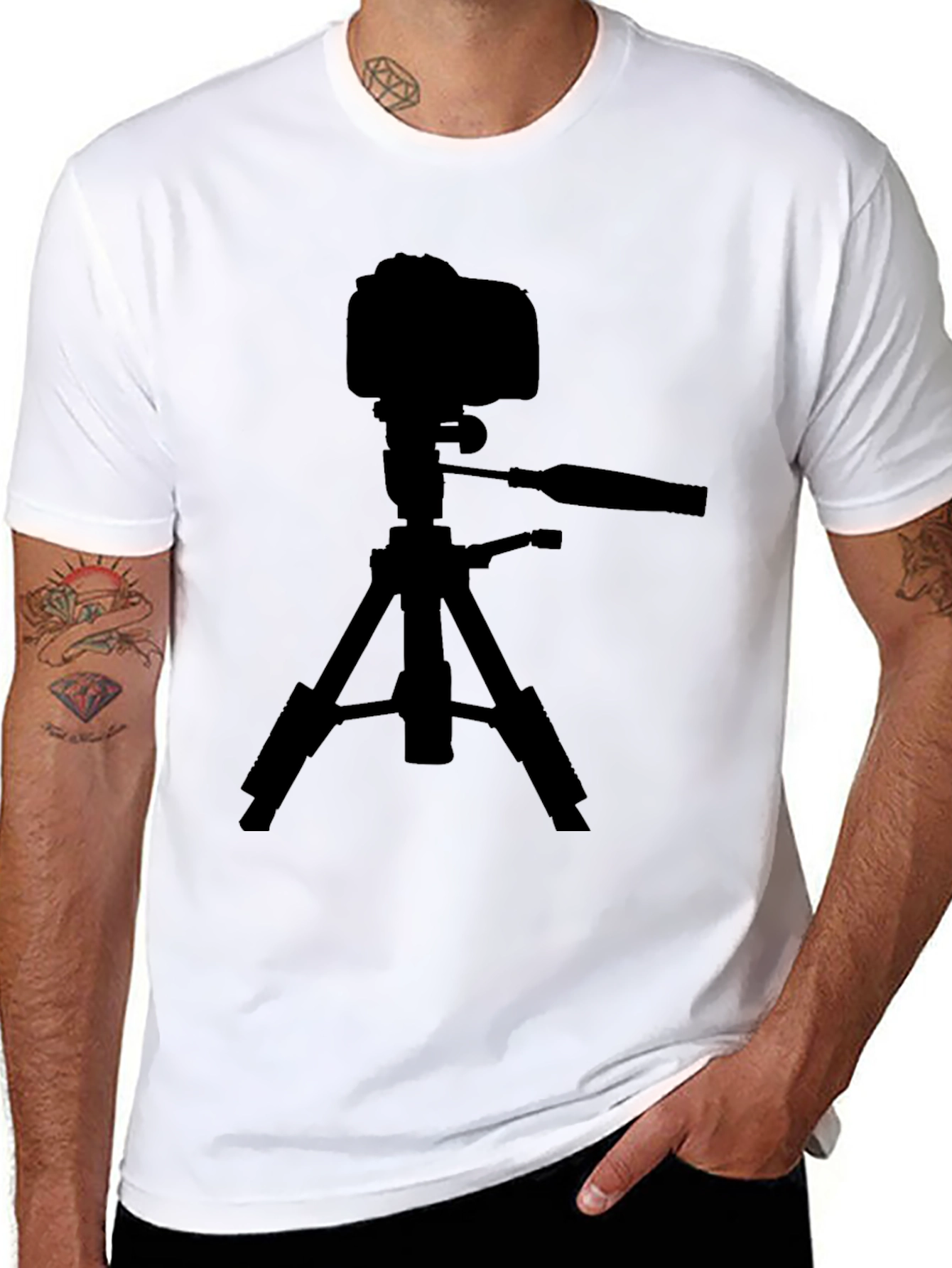 Camera on Tripod Graphic Tee - Photography Lover Shirt