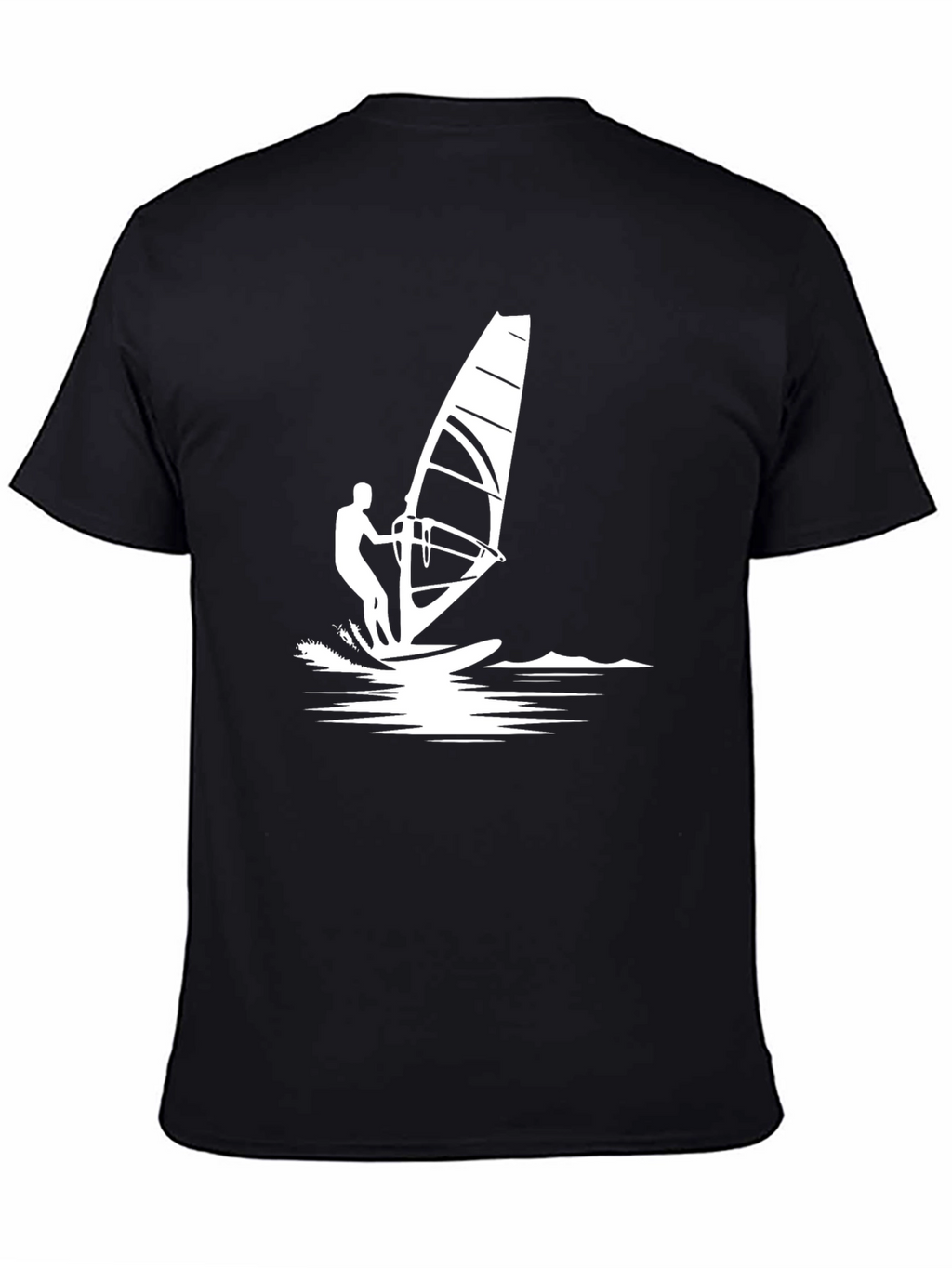 Windsurfer Graphic Tee - Black Cotton T-Shirt