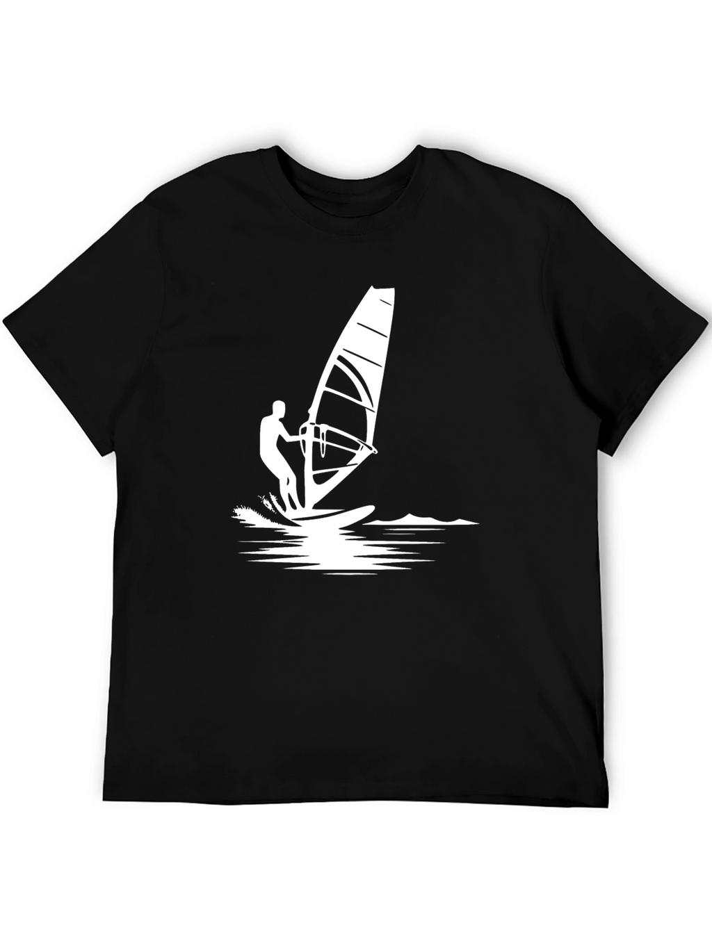 Windsurfer Graphic Tee - Black Cotton T-Shirt