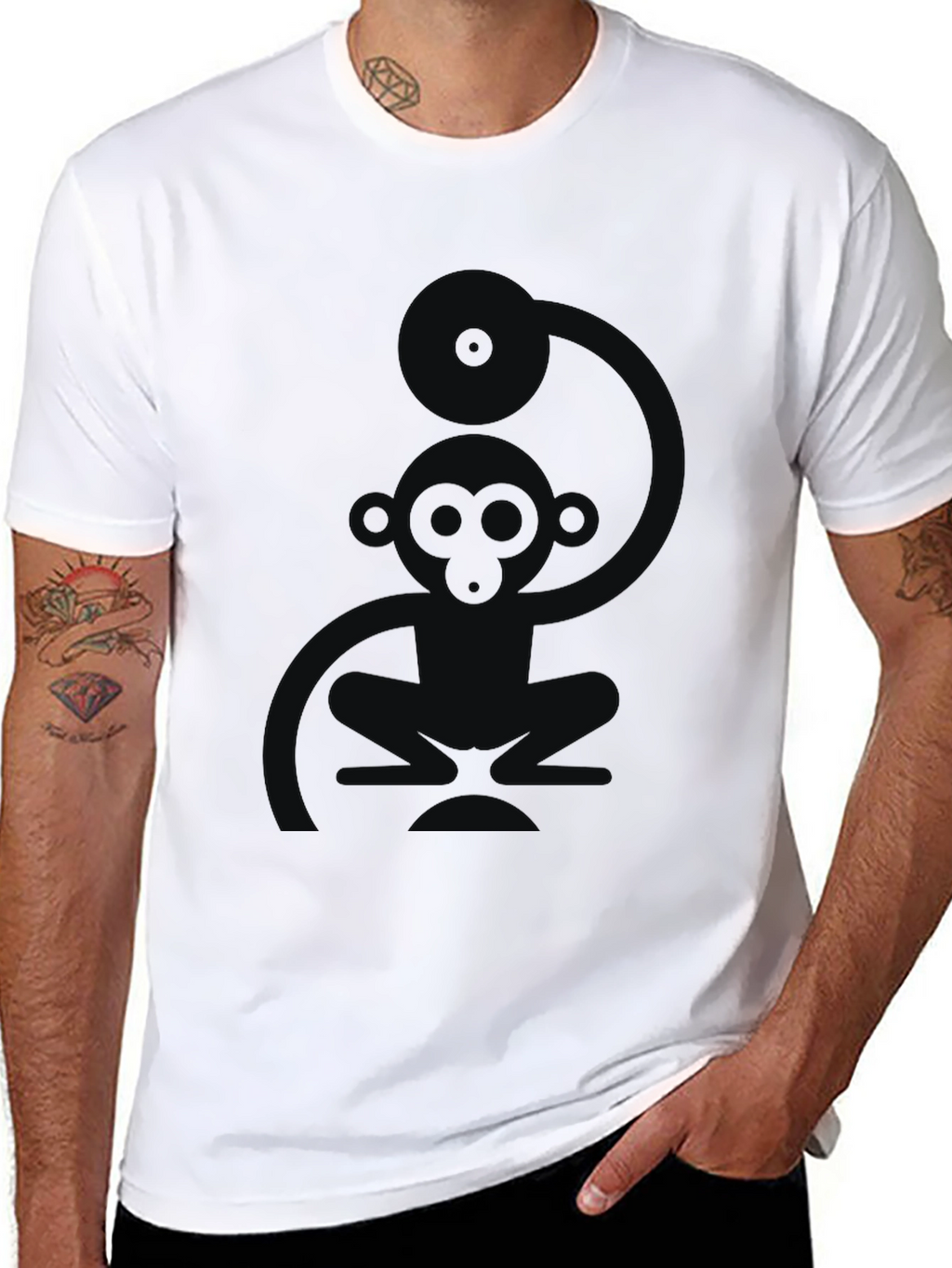 Cool Monkey DJ Black T-Shirt