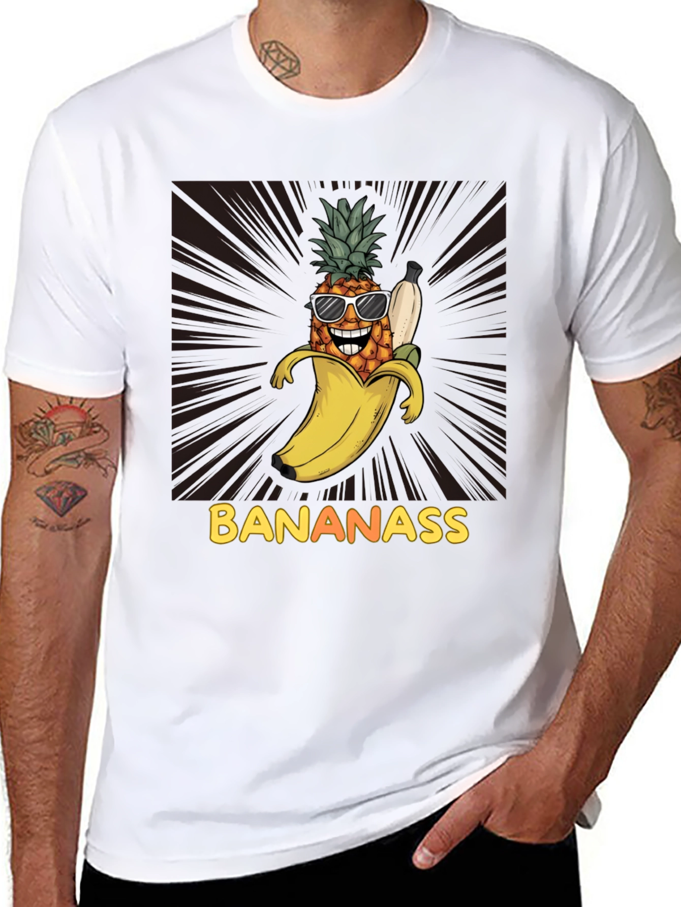 Banana Pineapple Graphic T-Shirt - Bananass Funny Tee