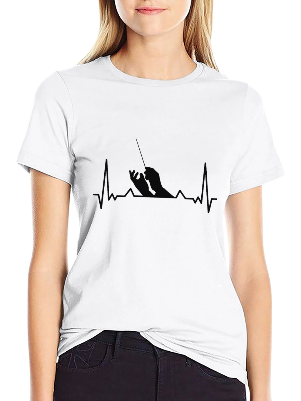 Fisherman Heartbeat T-Shirt - Black