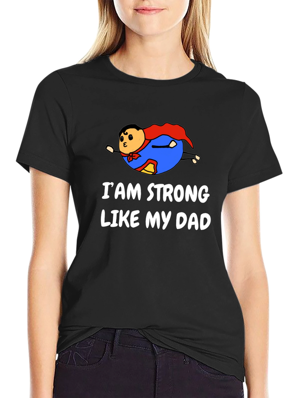 Strong Like Dad Graphic Tee - Black