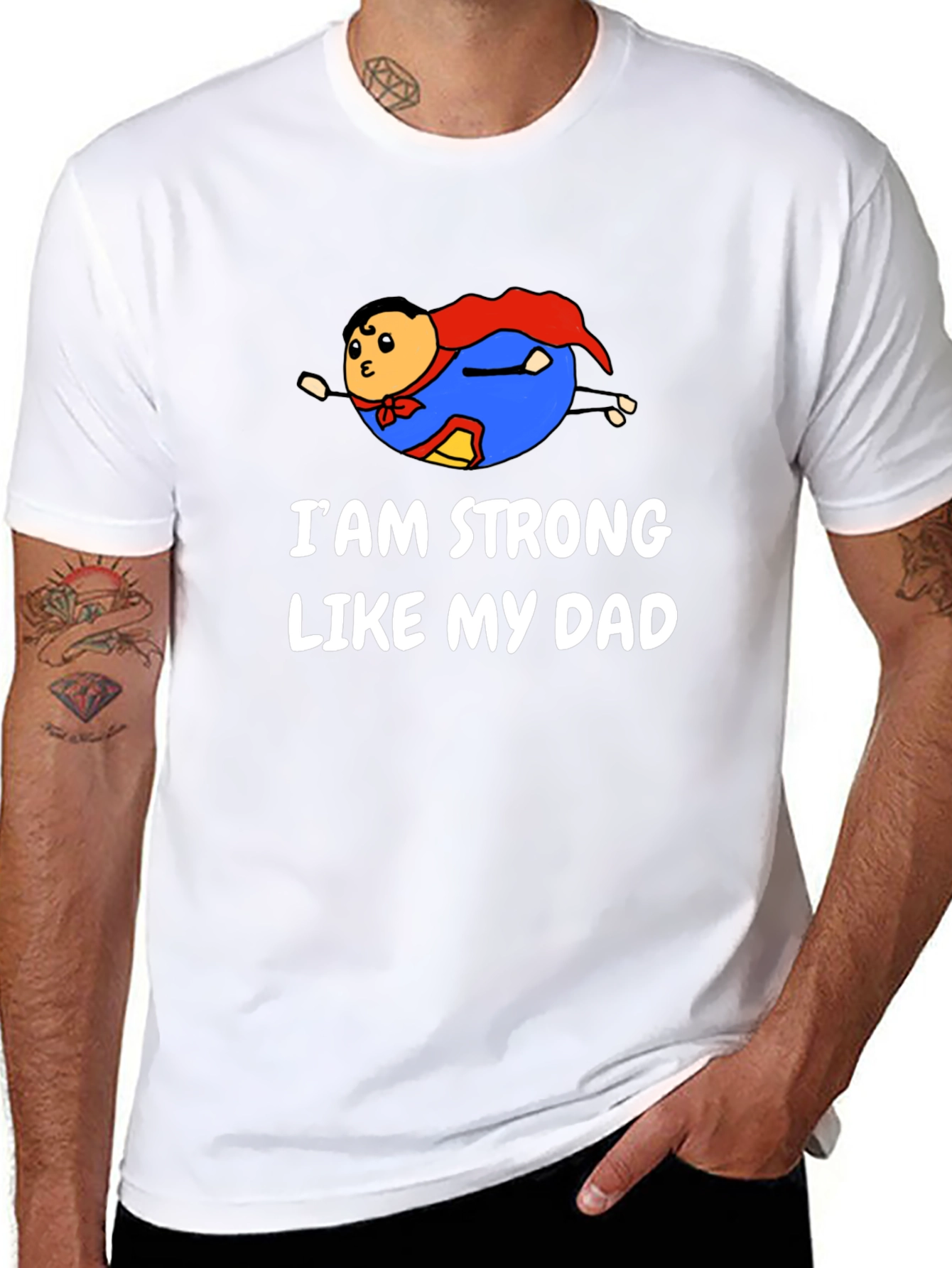 Strong Like Dad Graphic Tee - Black