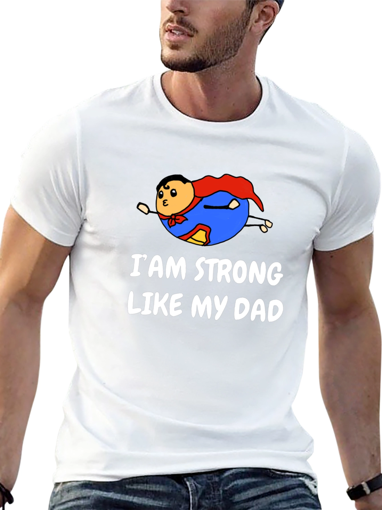 Strong Like Dad Graphic Tee - Black