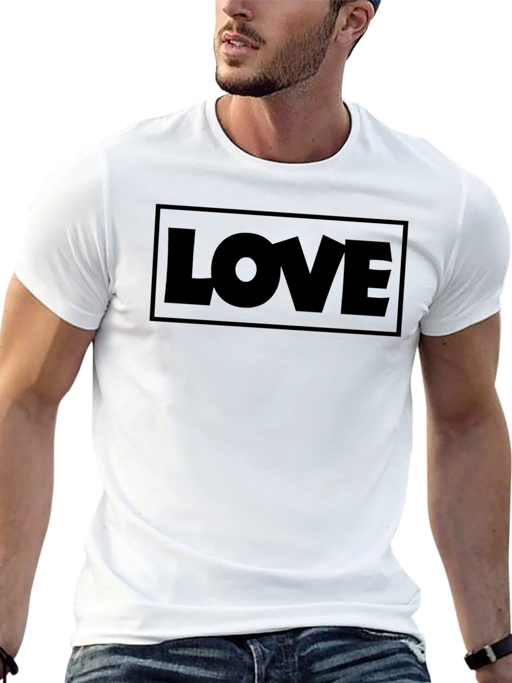 Love Graphic Print Black T-Shirt