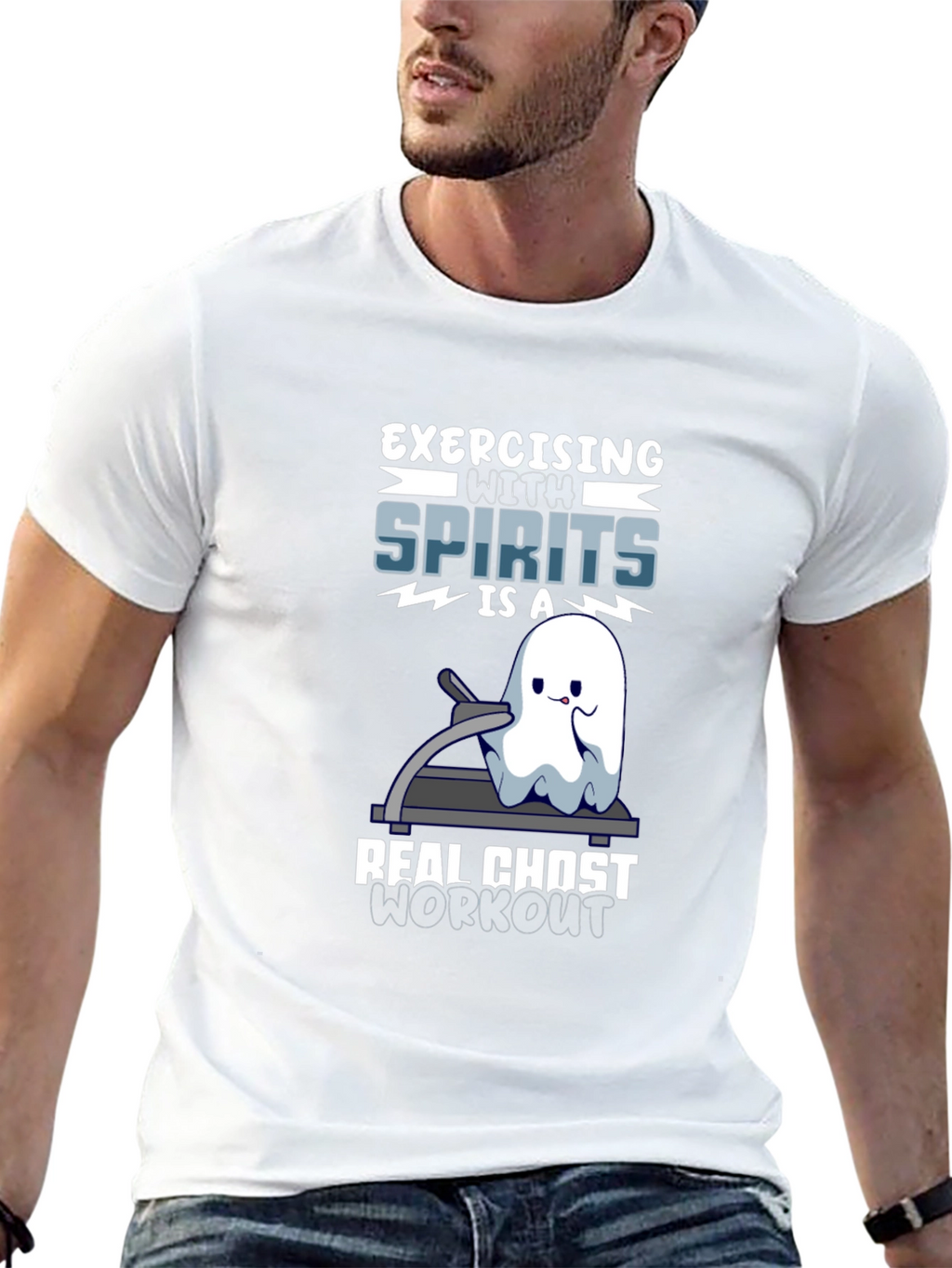 Ghost Workout T-Shirt - Exercising with Spirits!
