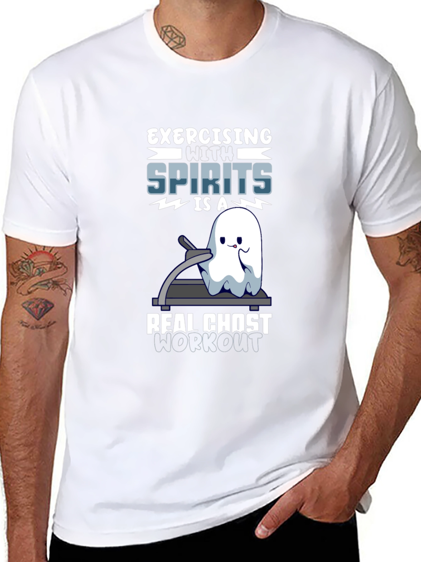 Ghost Workout T-Shirt - Exercising with Spirits!