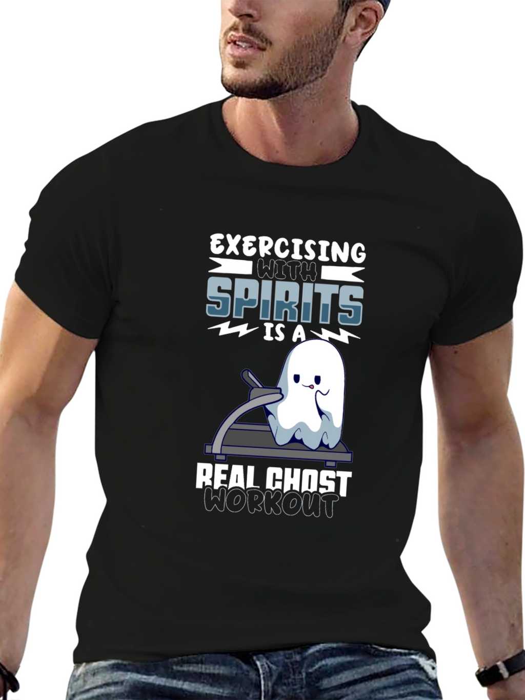 Ghost Workout T-Shirt - Exercising with Spirits!