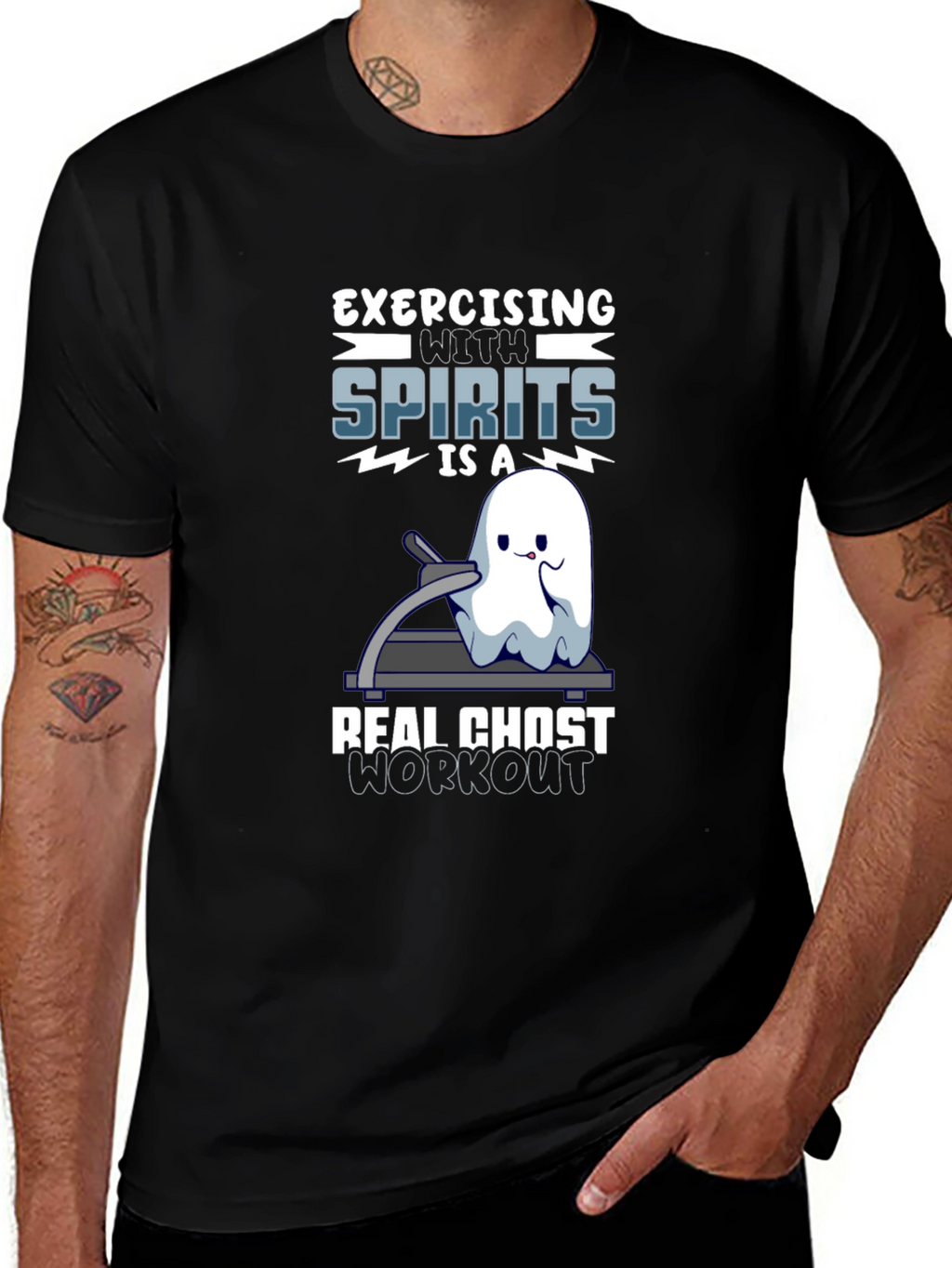 Ghost Workout T-Shirt - Exercising with Spirits!
