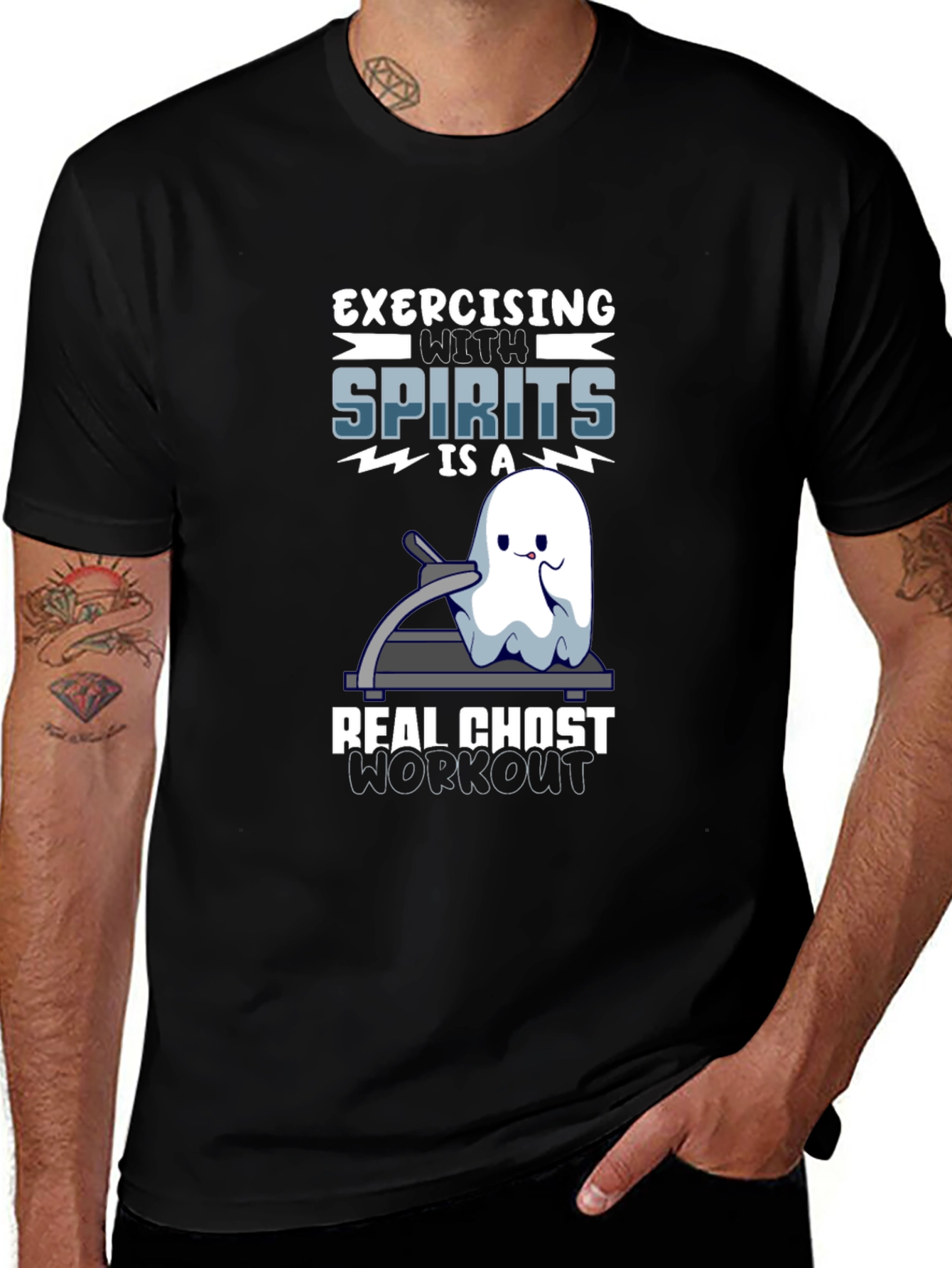 Ghost Workout T-Shirt - Exercising with Spirits!