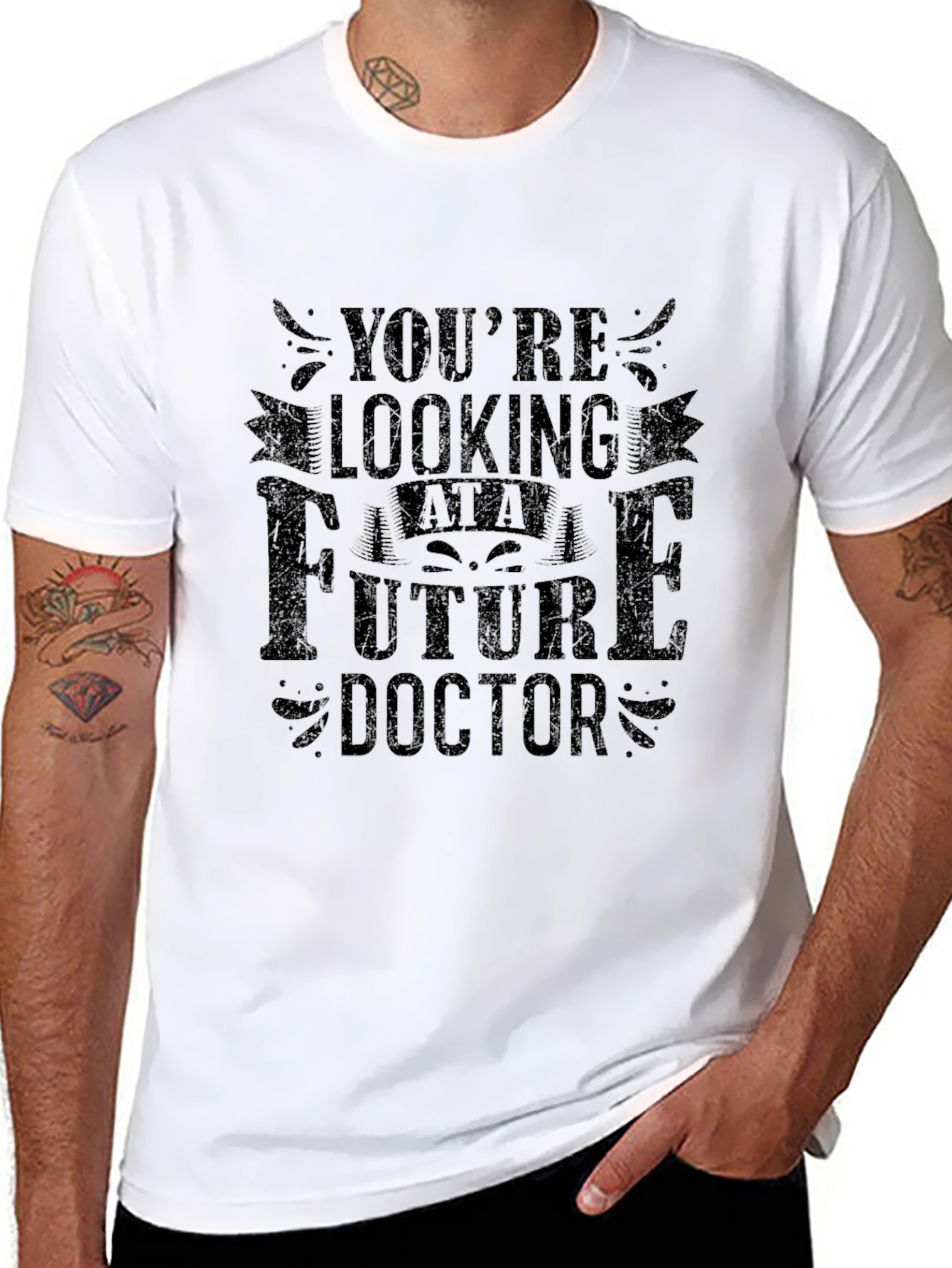 Future Doctor Graphic Tee - Black Crew Neck