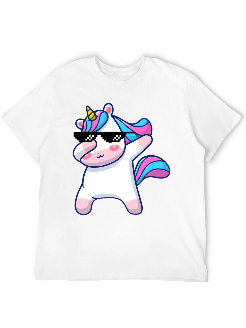 Dabbing Unicorn Graphic T-Shirt - Black