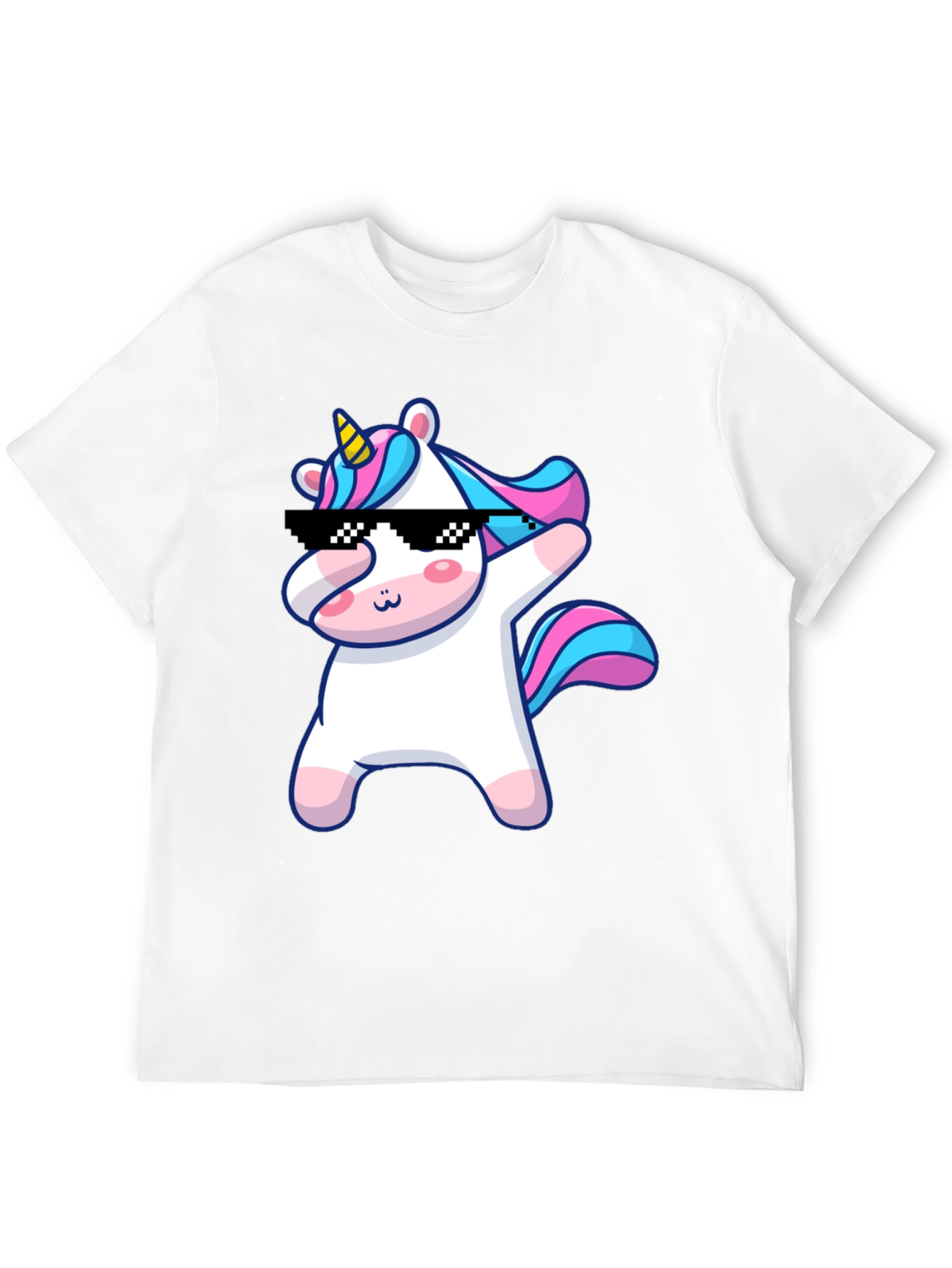 Dabbing Unicorn Graphic T-Shirt - Black