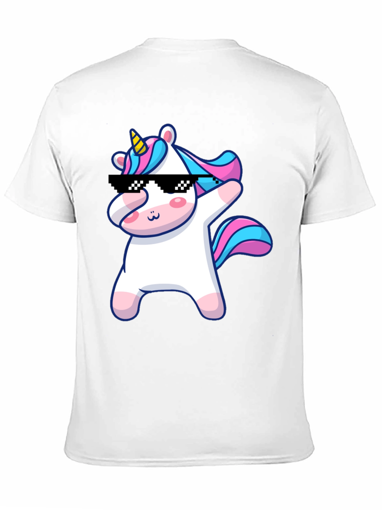 Dabbing Unicorn Graphic T-Shirt - Black