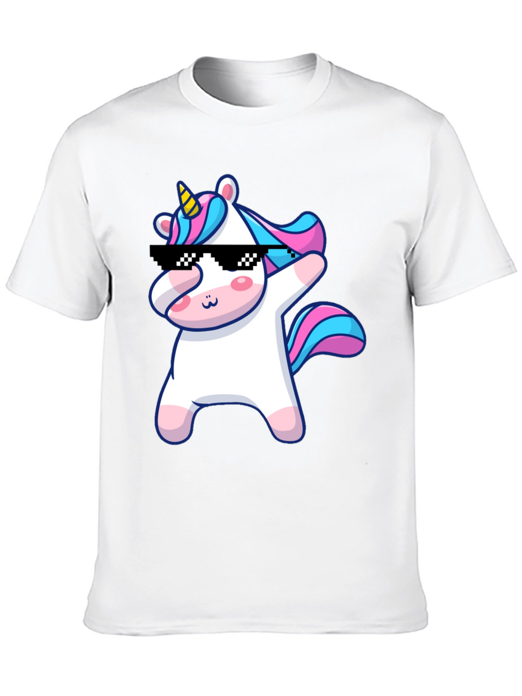 Dabbing Unicorn Graphic T-Shirt - Black