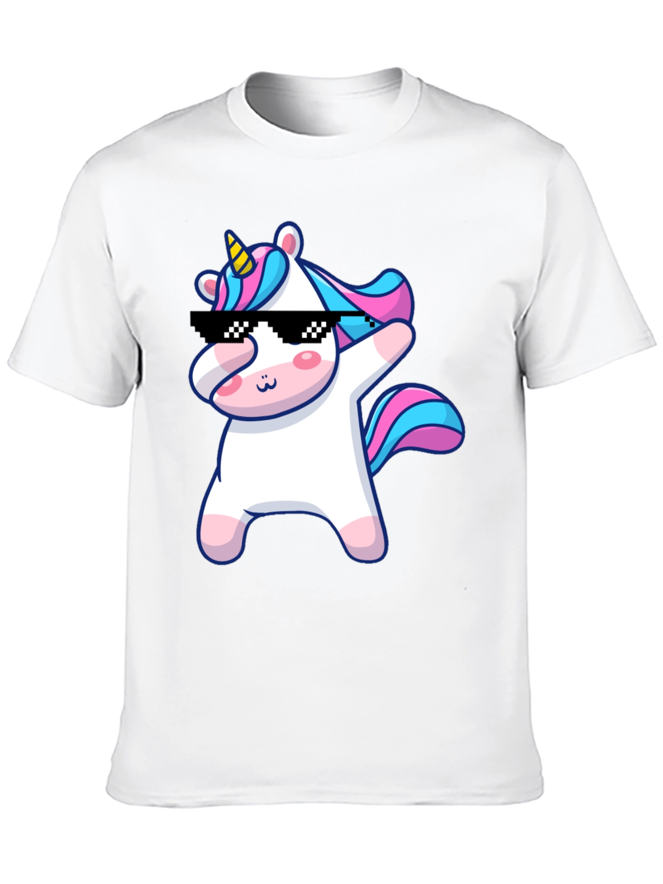 Dabbing Unicorn Graphic T-Shirt - Black