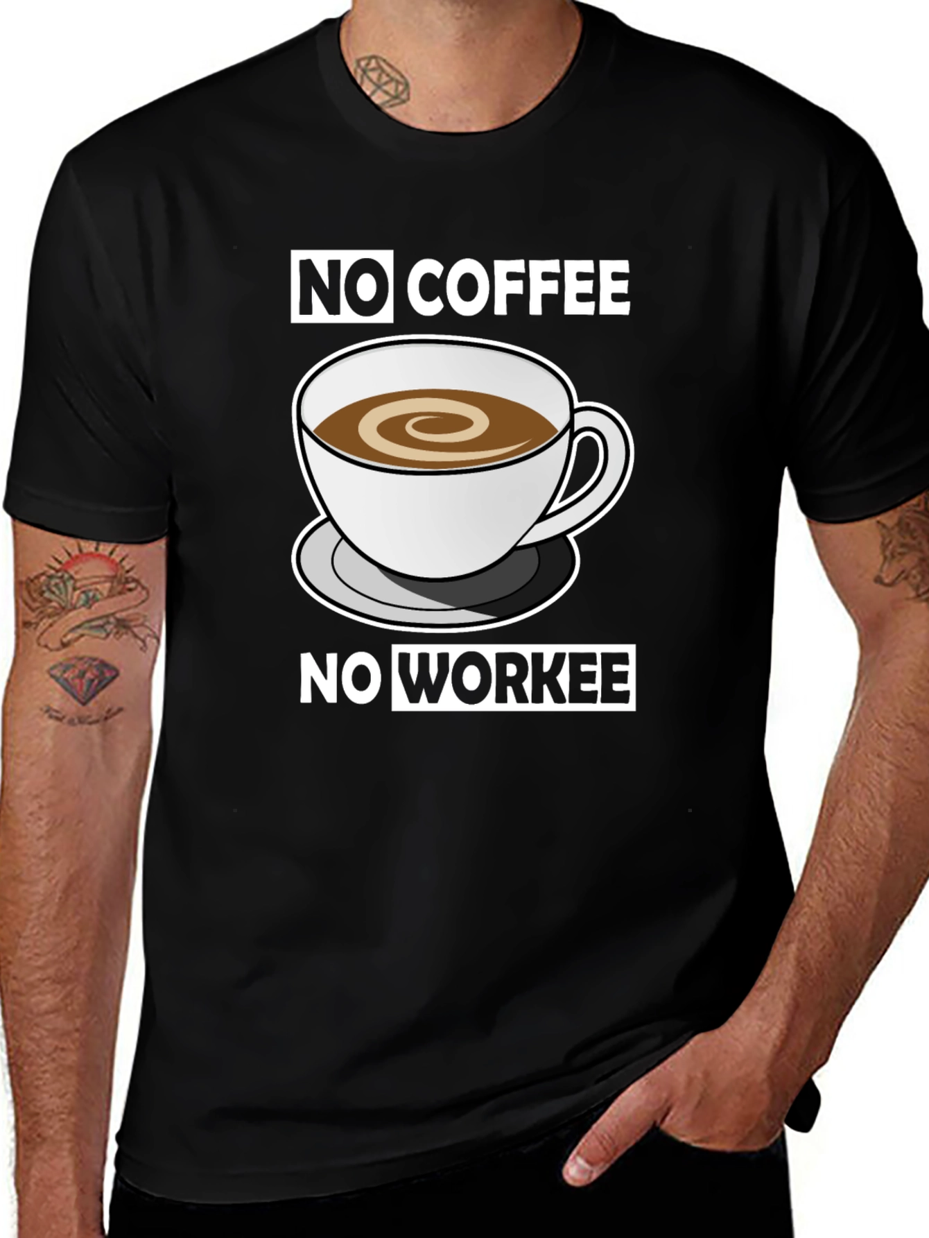 No Coffee No Workee T-Shirt - Funny Coffee Lover Tee