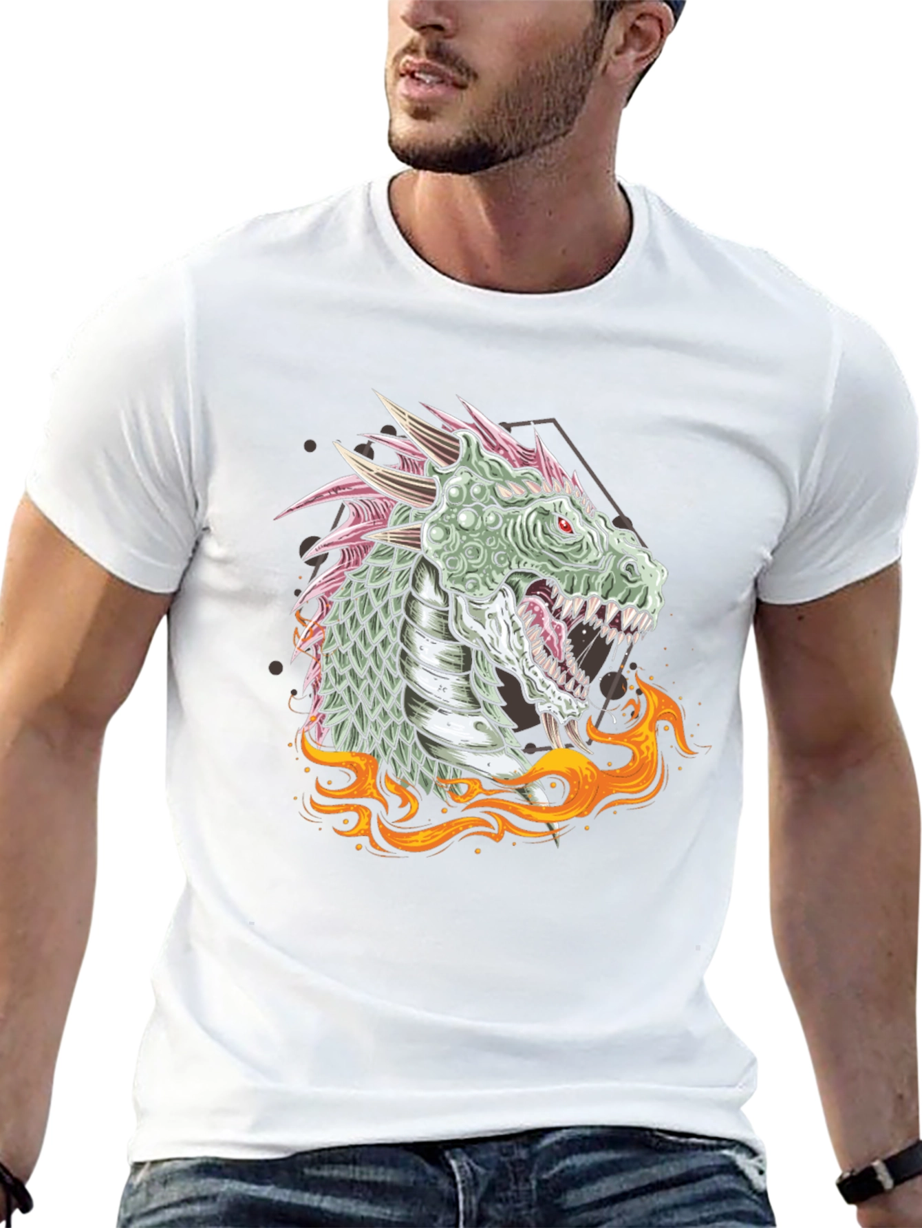 Dragon Fire Graphic Tee - Unique Design