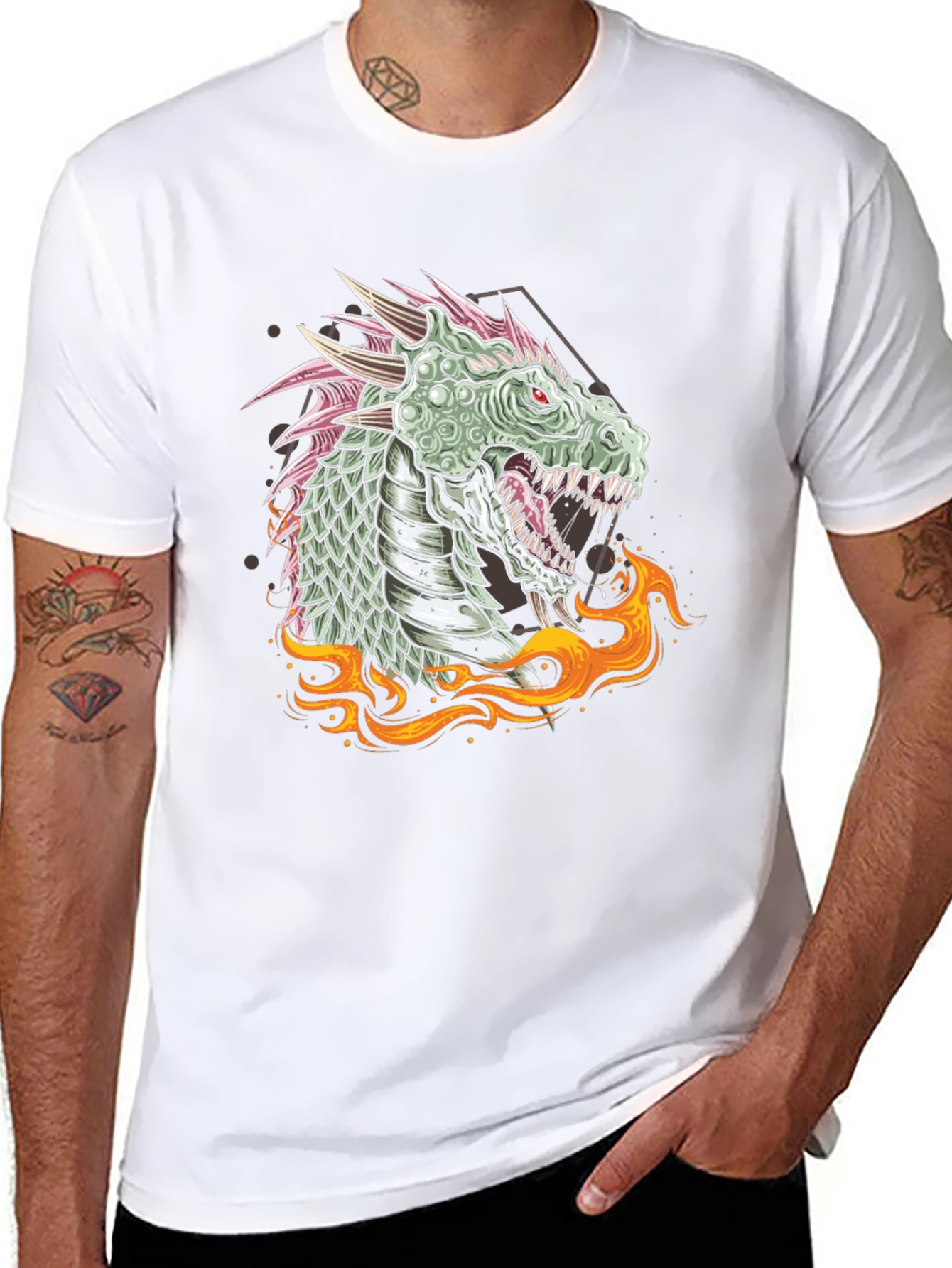 Dragon Fire Graphic Tee - Unique Design