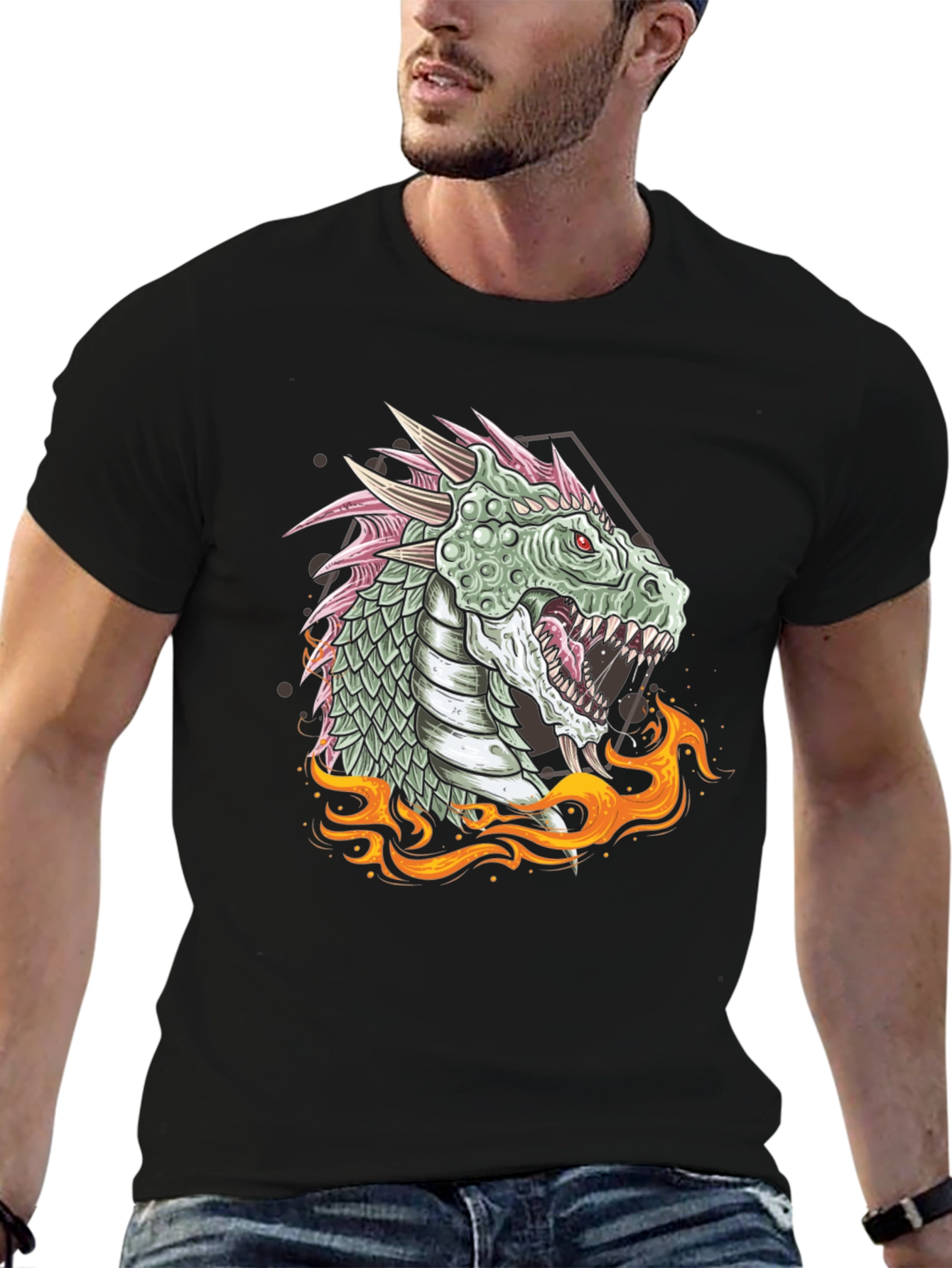 Dragon Fire Graphic Tee - Unique Design