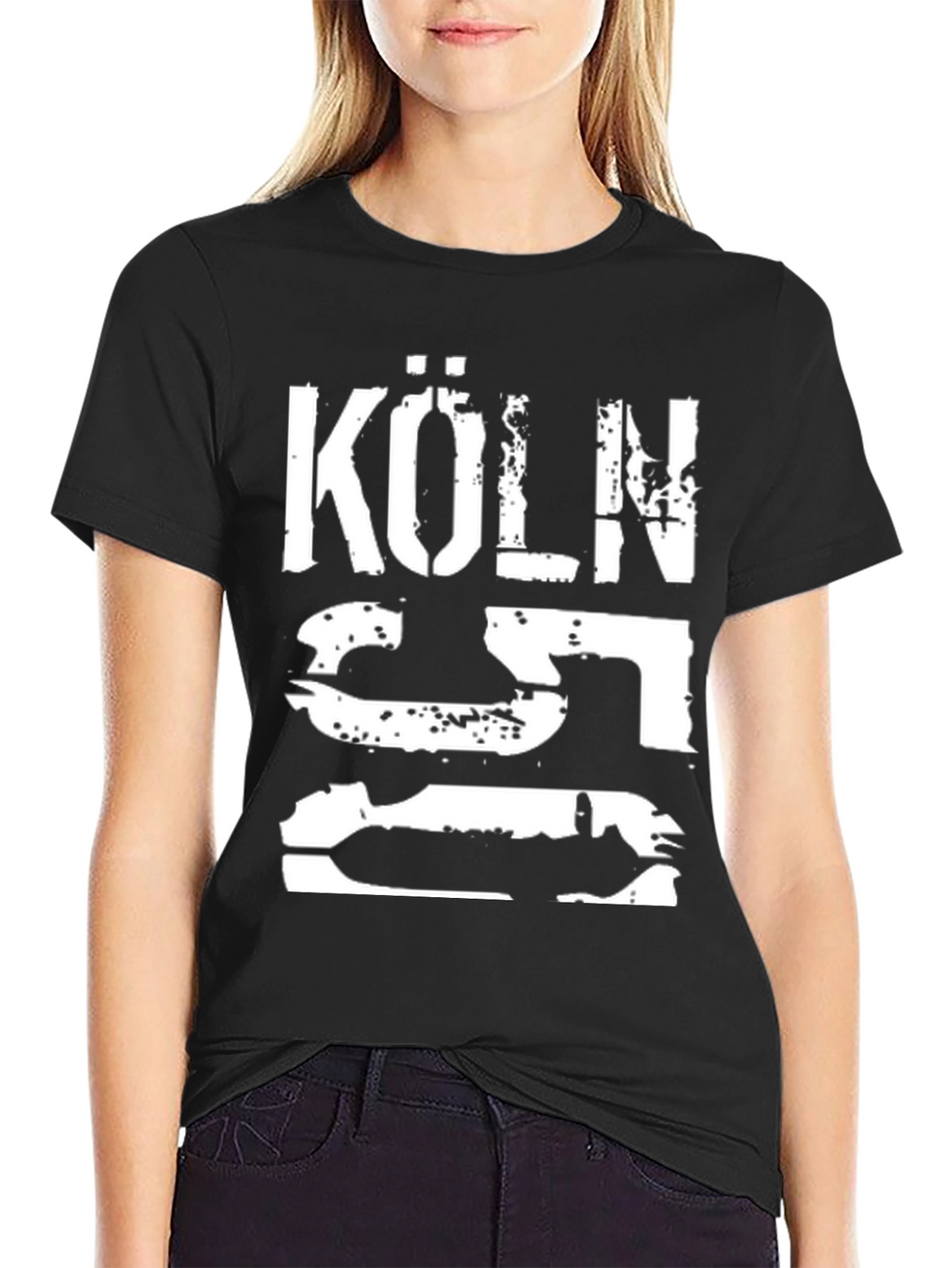 Köln T-Shirt - Black Distressed Graphic Tee