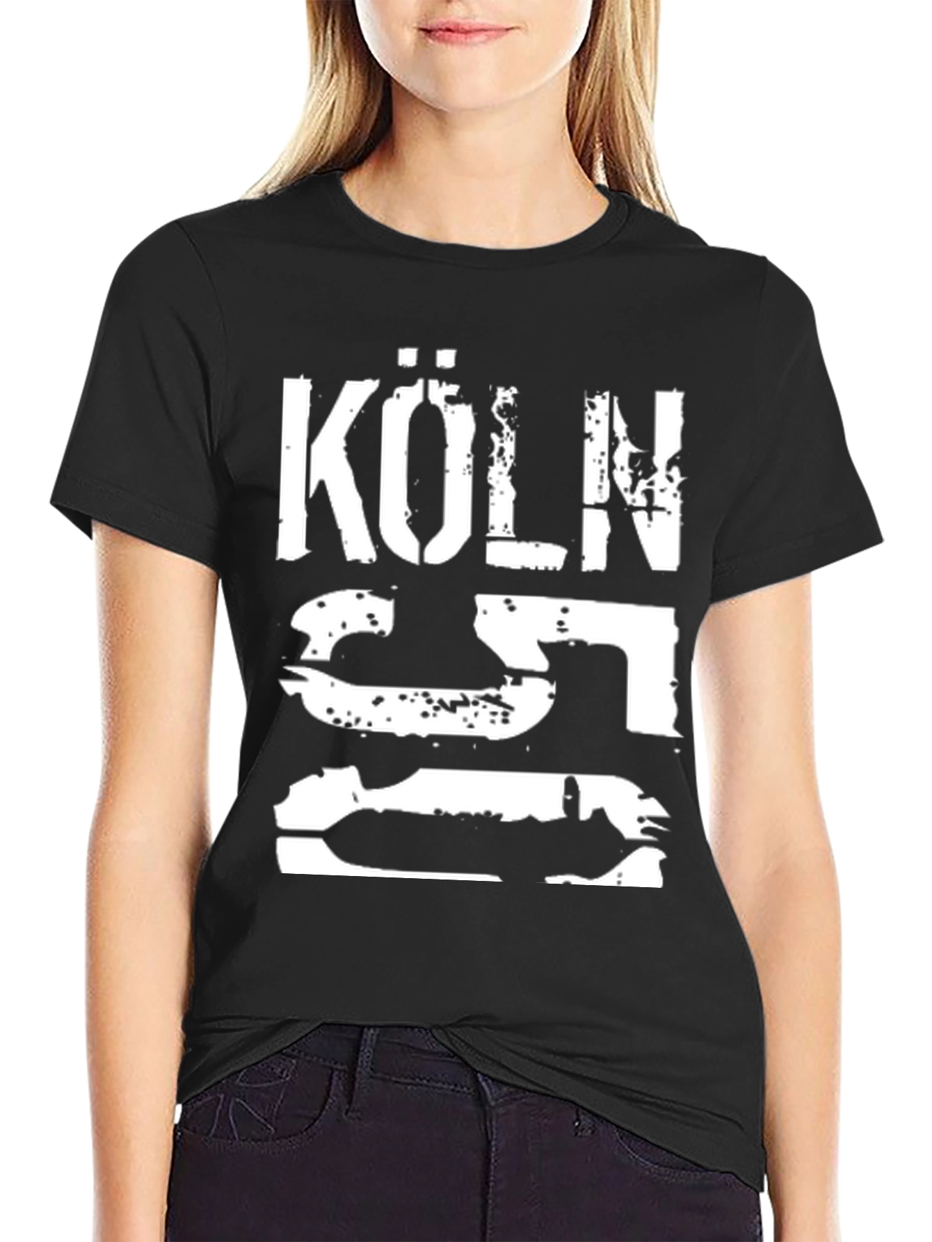 Köln T-Shirt - Black Distressed Graphic Tee