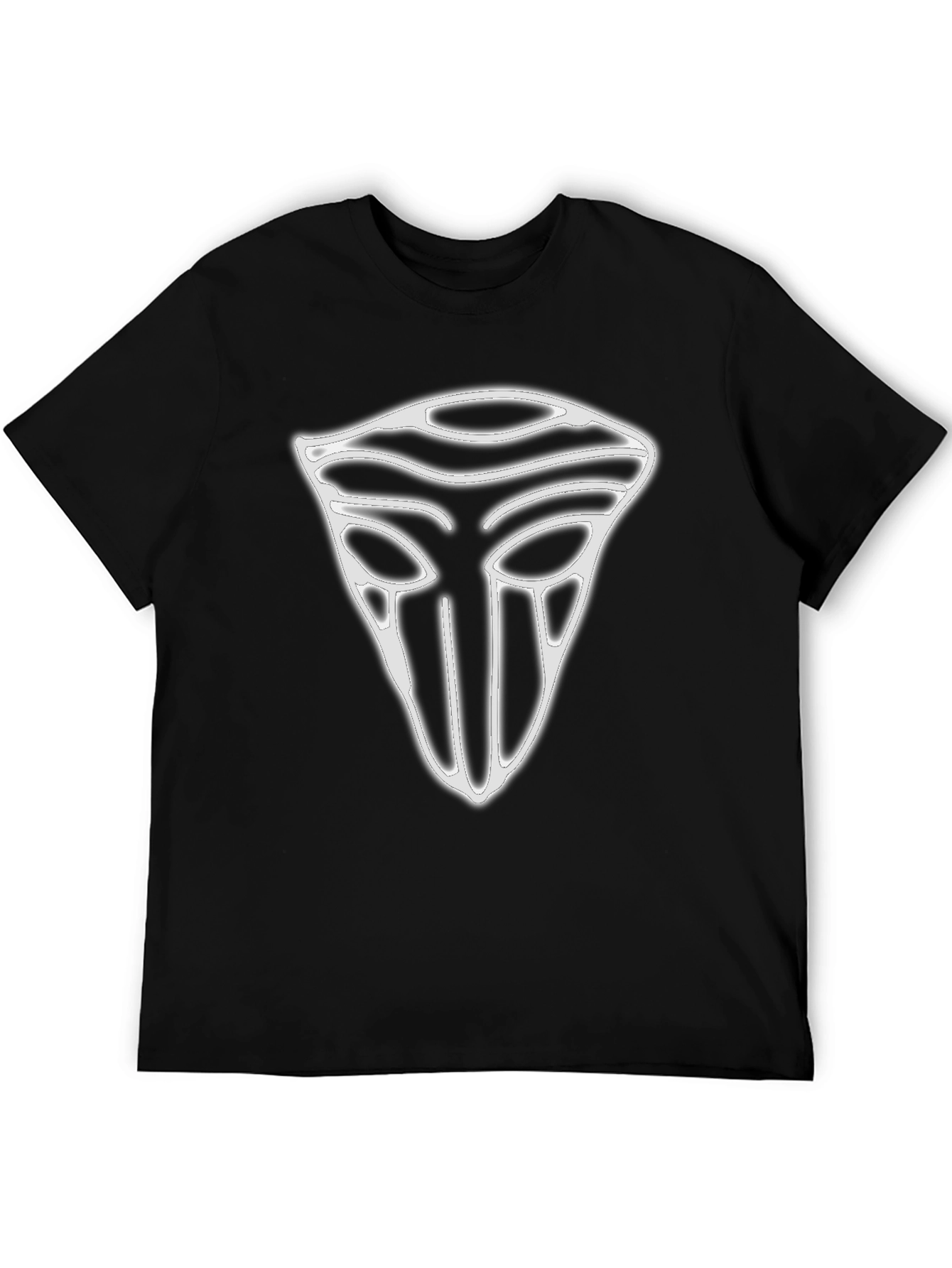 Geometric Mask Graphic T-Shirt - Black
