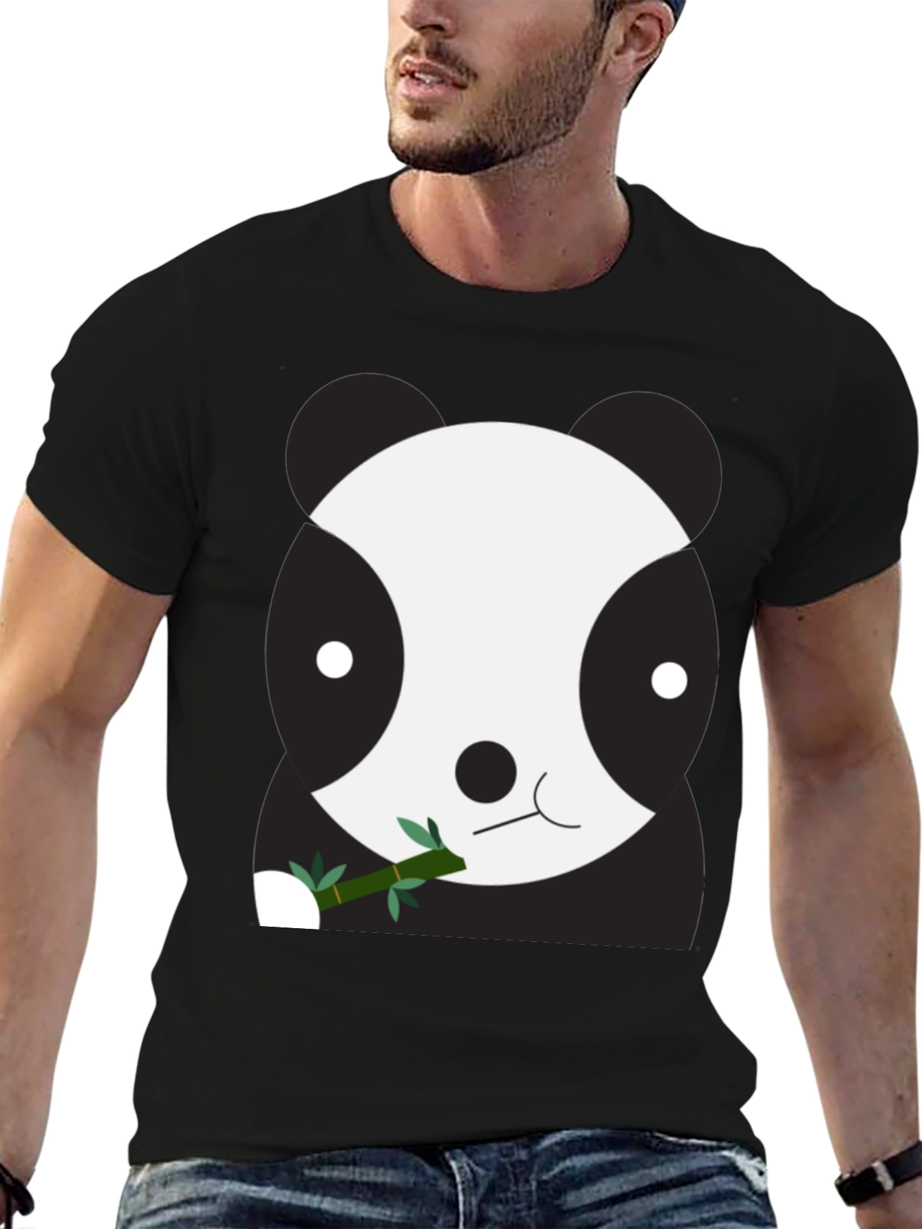 Cute Panda Bear Graphic Tee - Unisex Black T-Shirt
