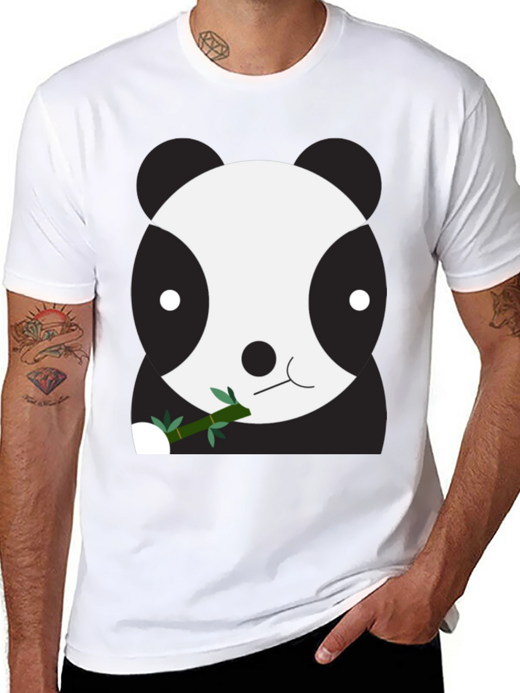 Cute Panda Bear Graphic Tee - Unisex Black T-Shirt