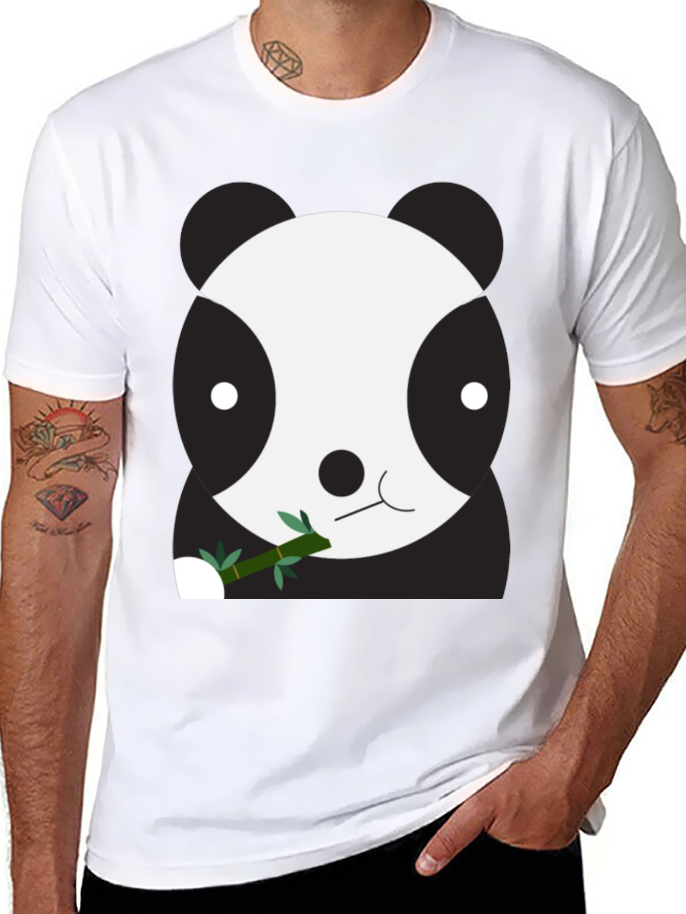 Cute Panda Bear Graphic Tee - Unisex Black T-Shirt
