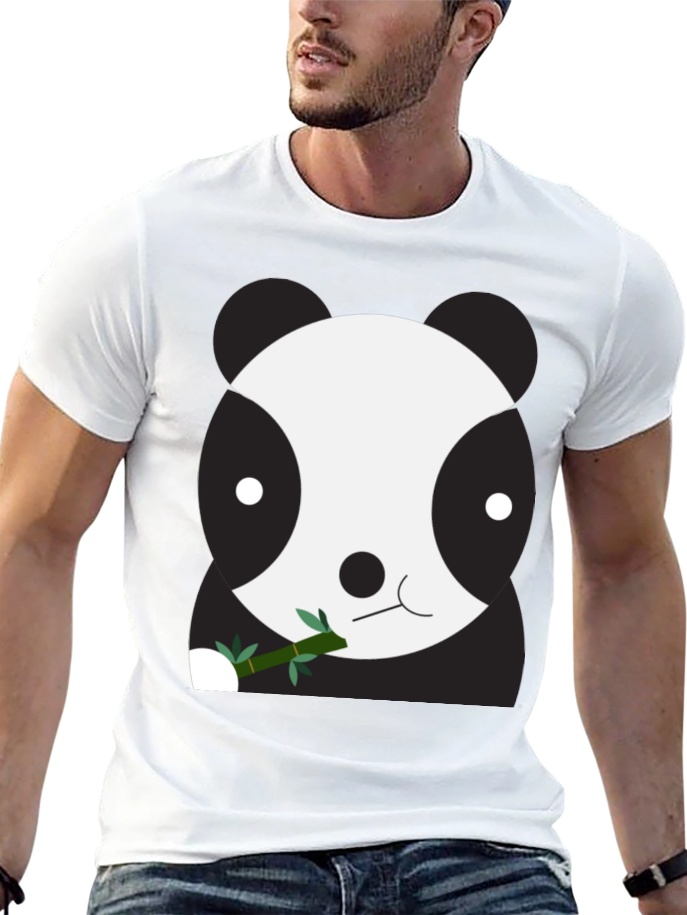 Cute Panda Bear Graphic Tee - Unisex Black T-Shirt