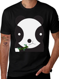 Cute Panda Bear Graphic Tee - Unisex Black T-Shirt