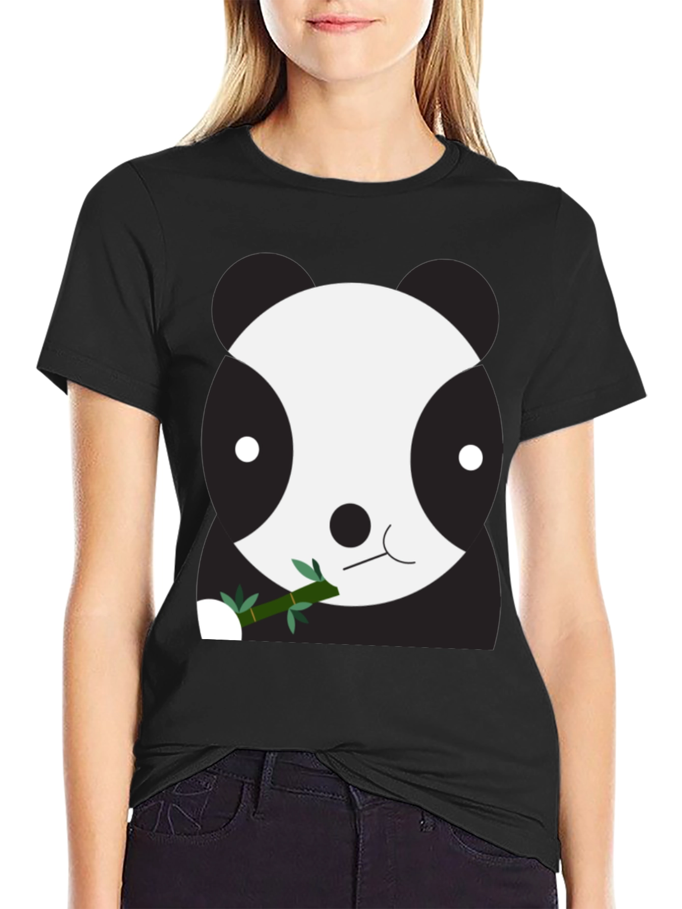 Cute Panda Bear Graphic Tee - Unisex Black T-Shirt