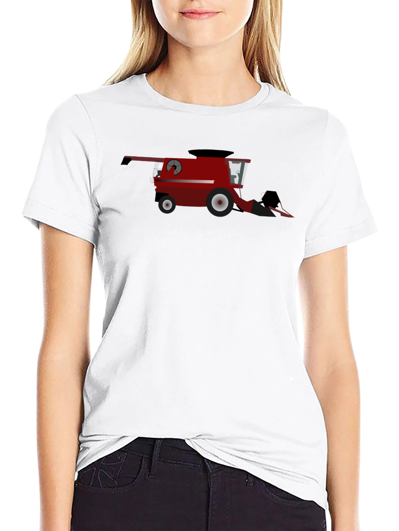 Red Combine Harvester Graphic T-Shirt
