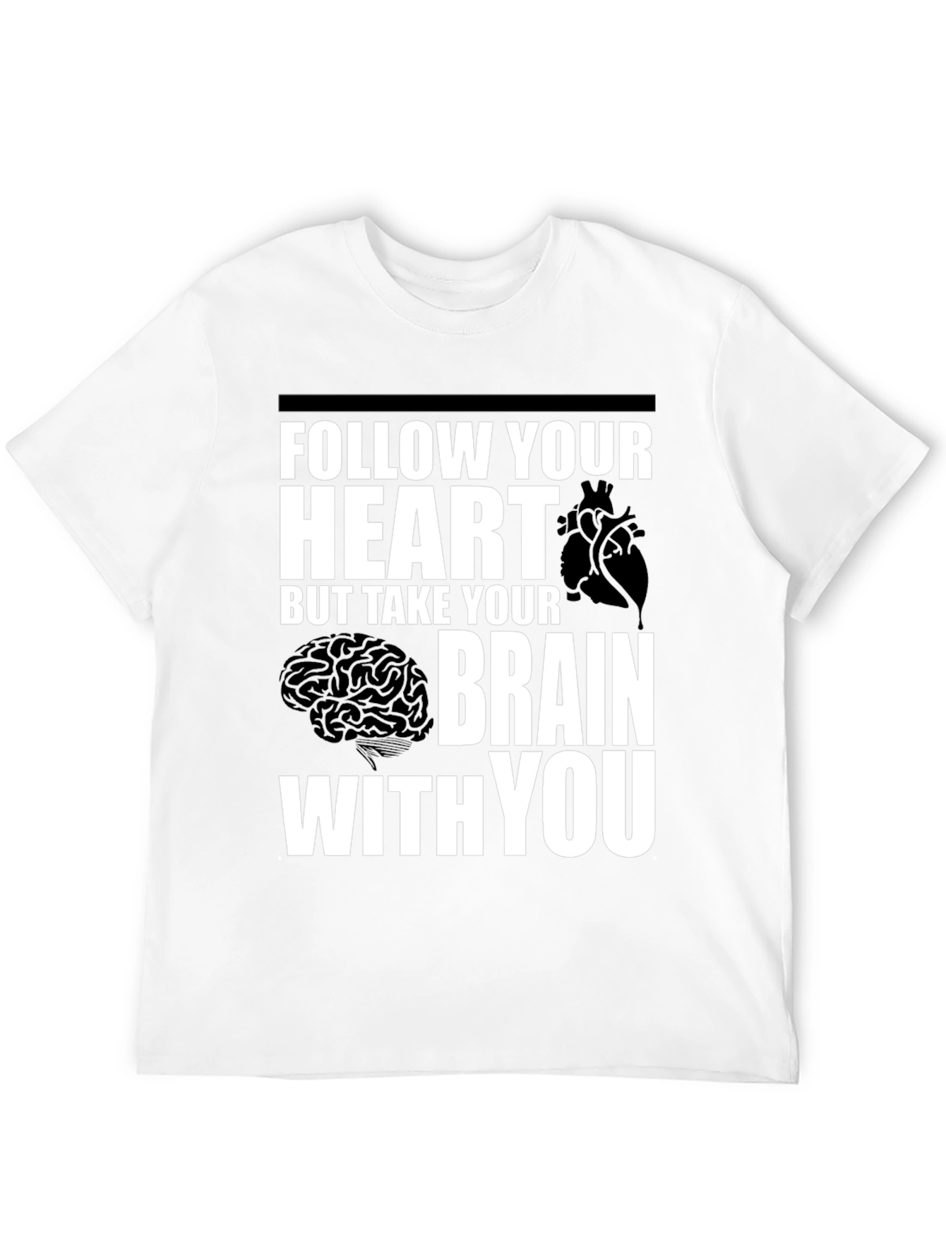 Follow Your Heart Brain Graphic T-Shirt