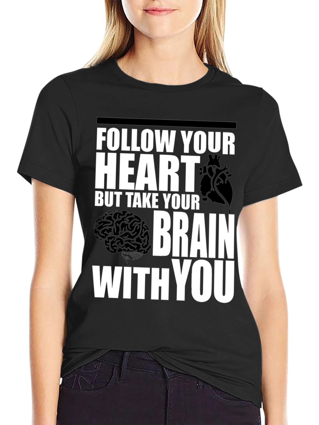 Follow Your Heart Brain Graphic T-Shirt